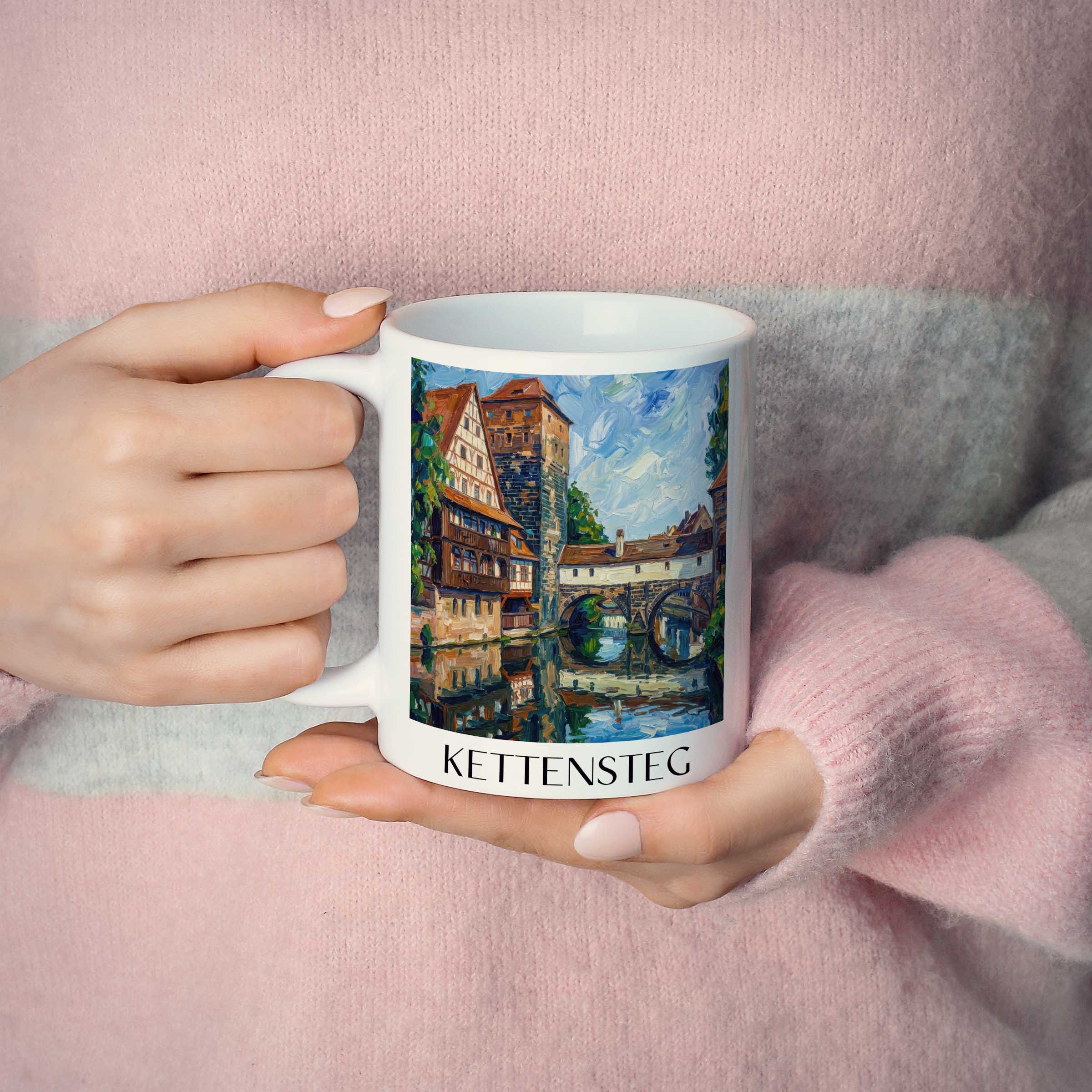 kettensteg-nürnberg-deutschland-kaffeebecher-oil-painting-oelgemaelde
