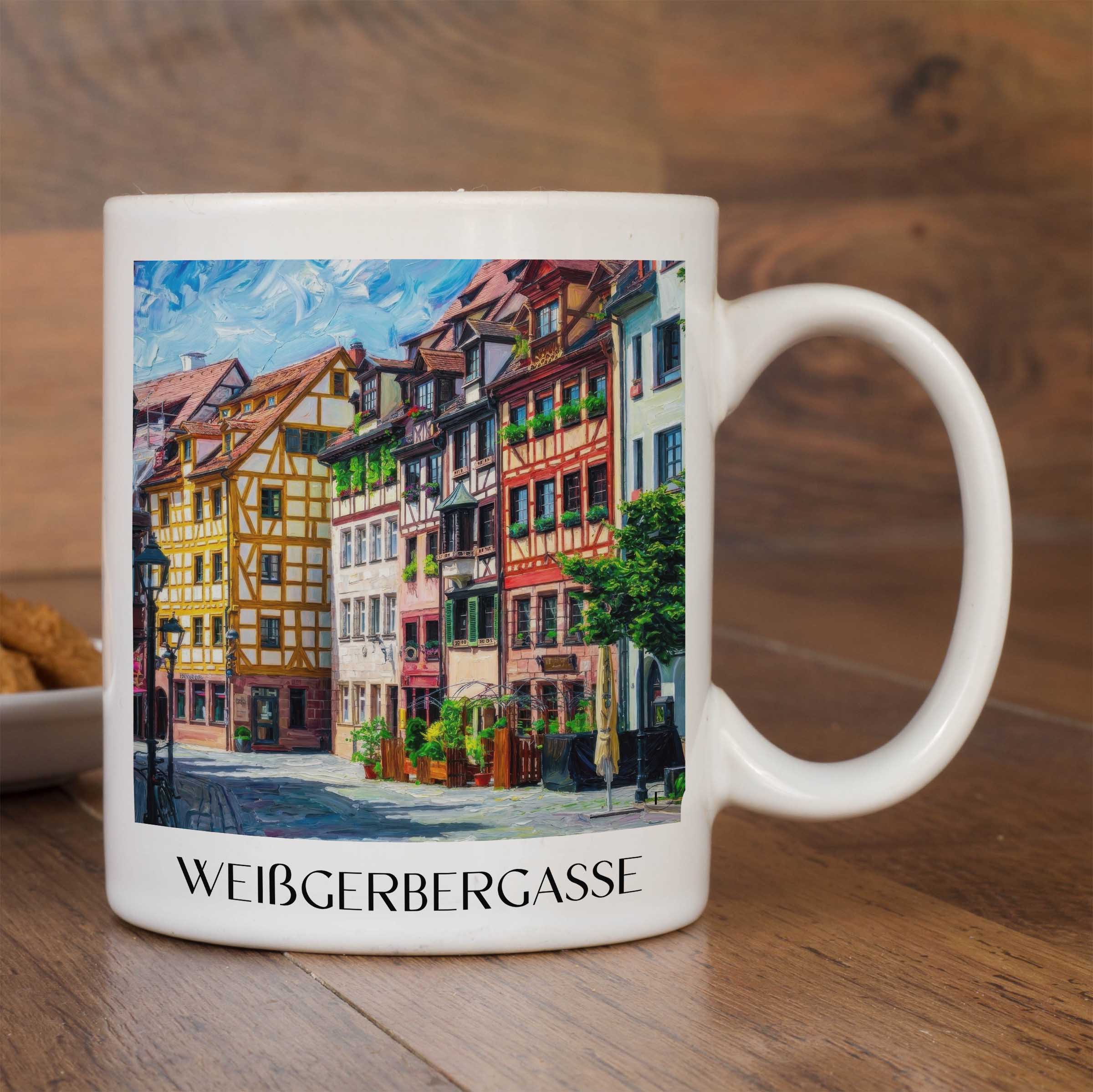 weißgerbergasse-nürnberg-deutschland-kaffeebecher-oil-painting-oelgemaelde
