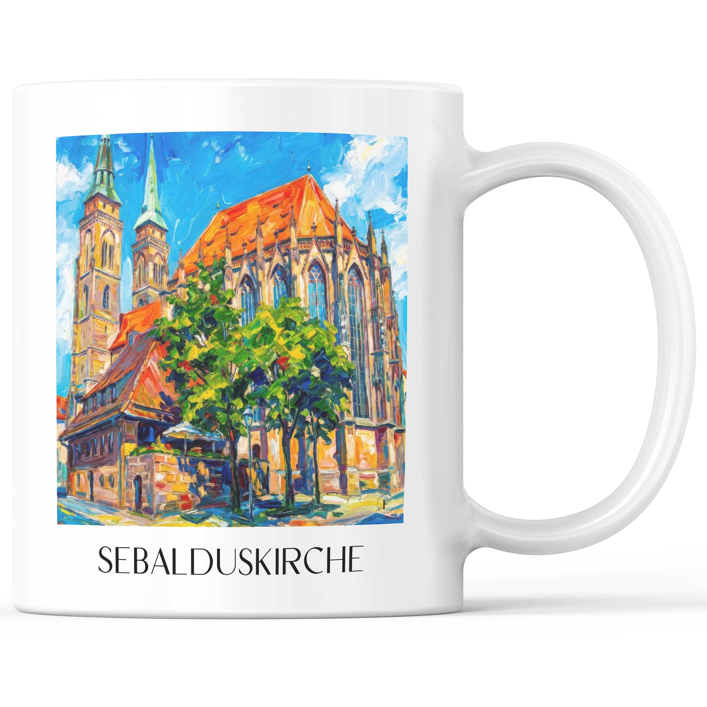 Sebalduskirche Kaffeebecher - Nürnberg - Deutschland Becher - Kaffeetasse im Ölgemälde Stil
