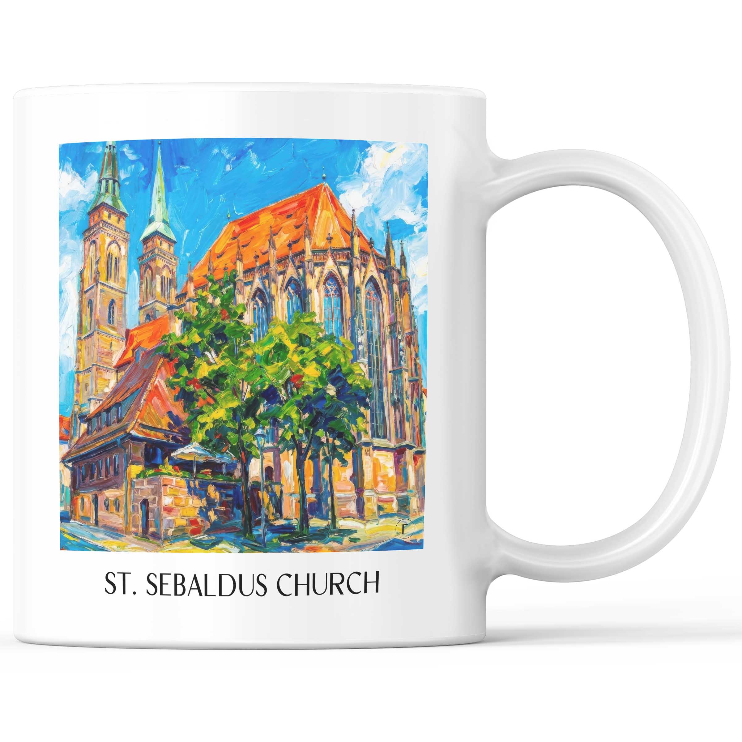 Sebalduskirche Kaffeebecher - Nürnberg - Deutschland Becher - Kaffeetasse im Ölgemälde Stil