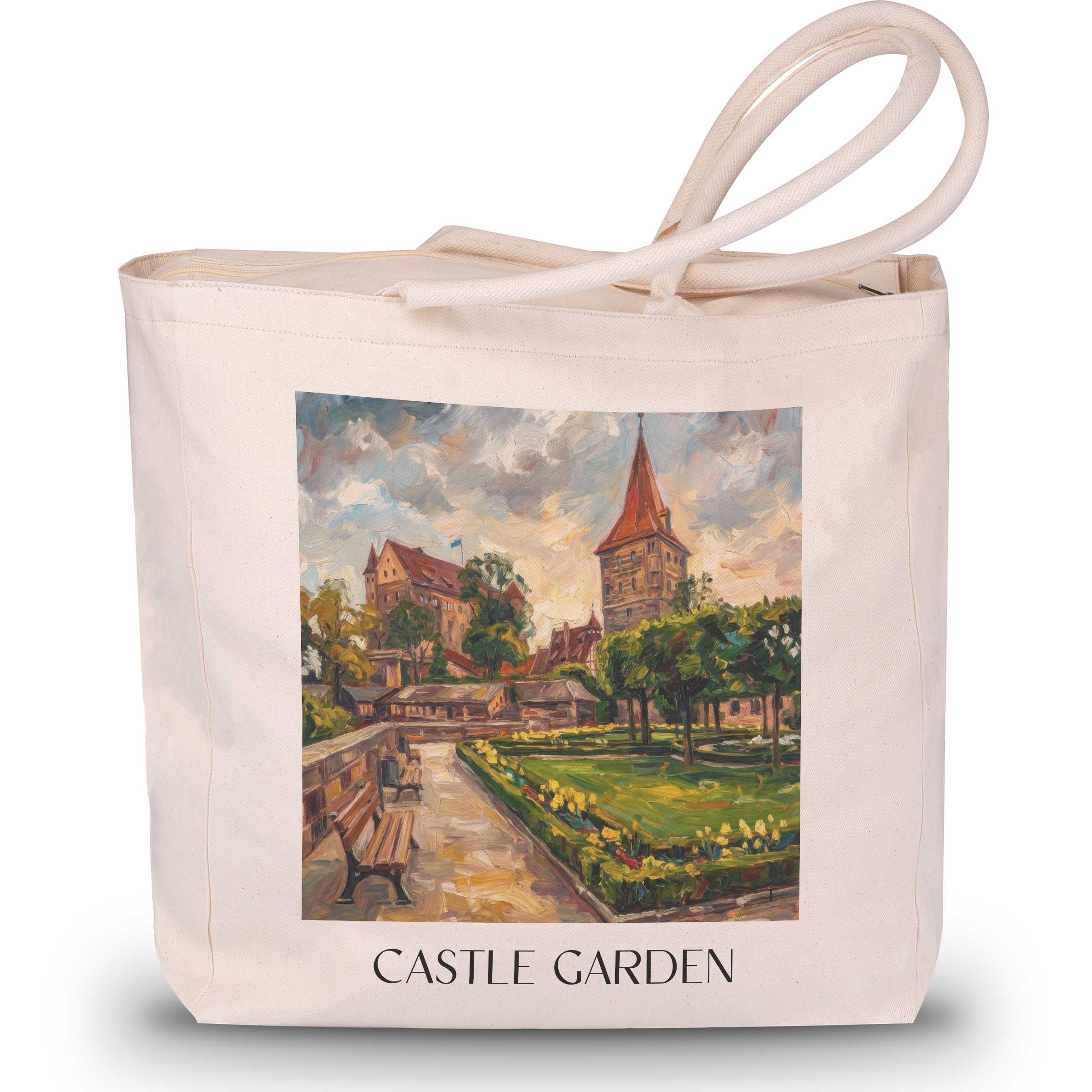 Burggarten Shopping Tasche - Nürnberg - Deutschland Tote Bag - Einkaufstasche im Ölgemälde Stil