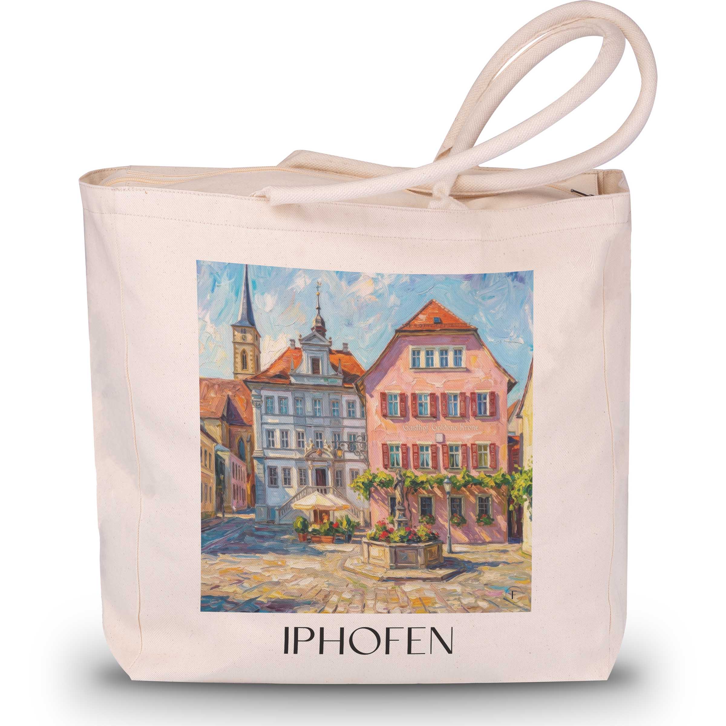 iphofen-deutschland-einkaufstasche-oil-painting-oelgemaelde