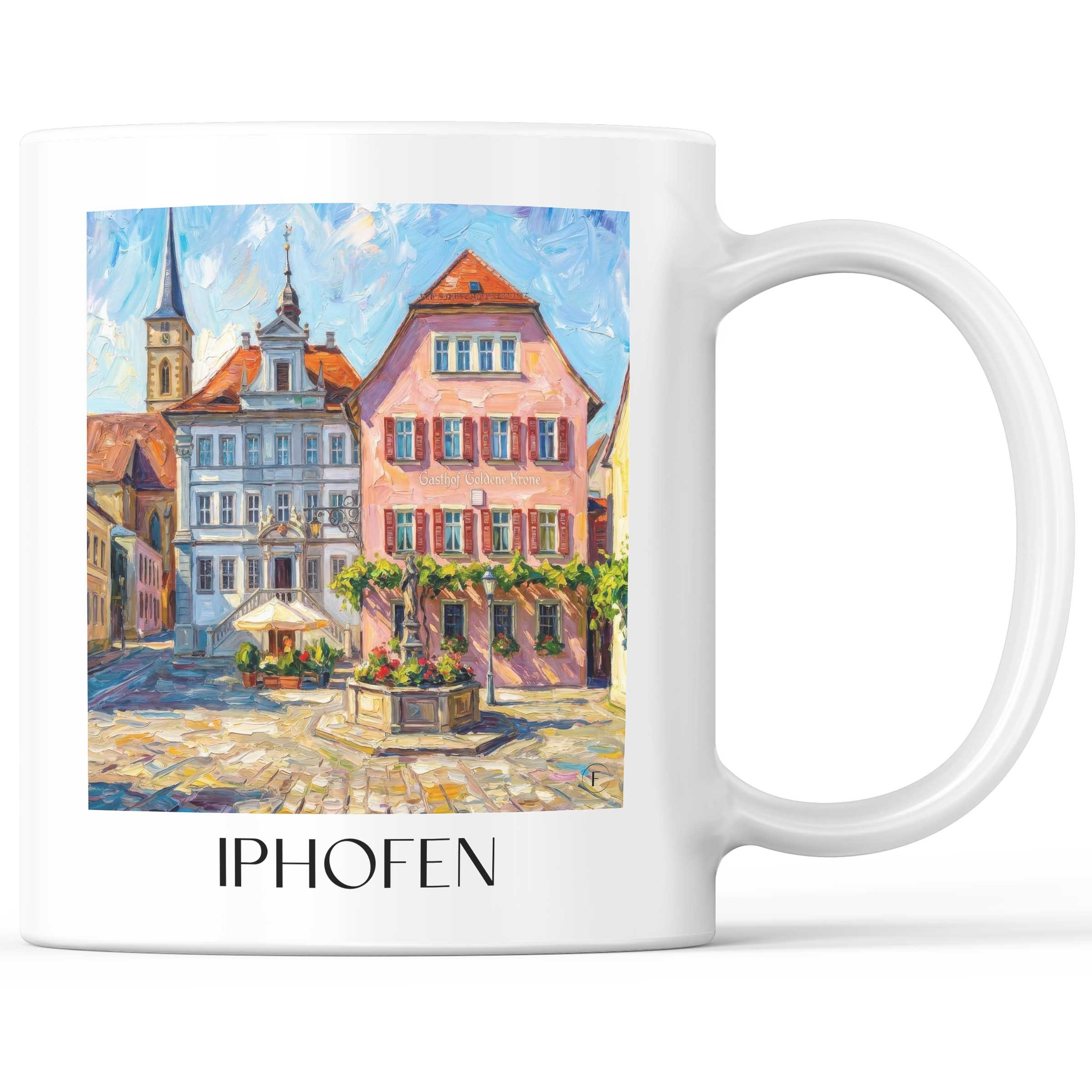 Iphofen - Deutschland Becher - Kaffeetasse im Ölgemälde Stil