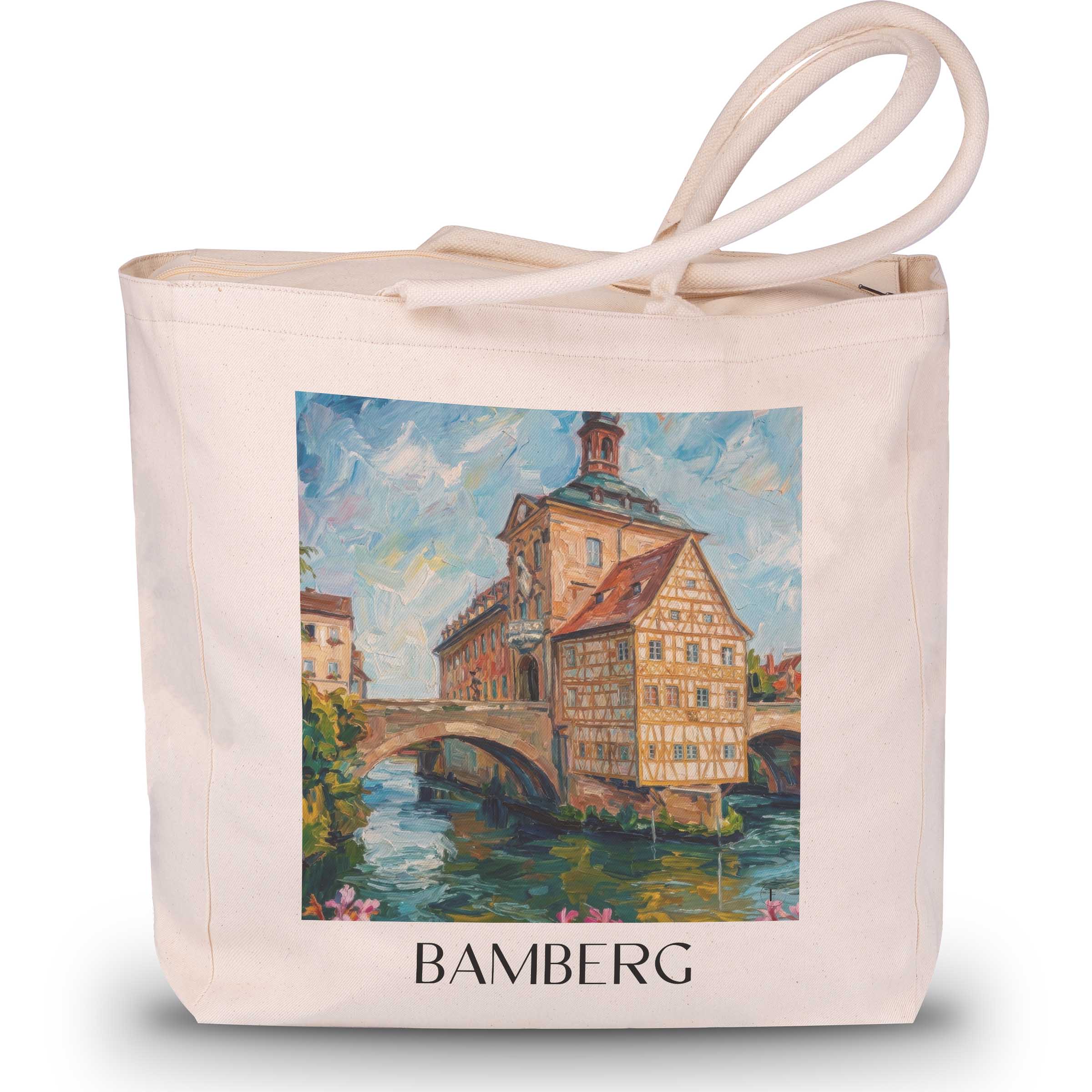 bamberg-deutschland-einkaufstasche-oil-painting-oelgemaelde