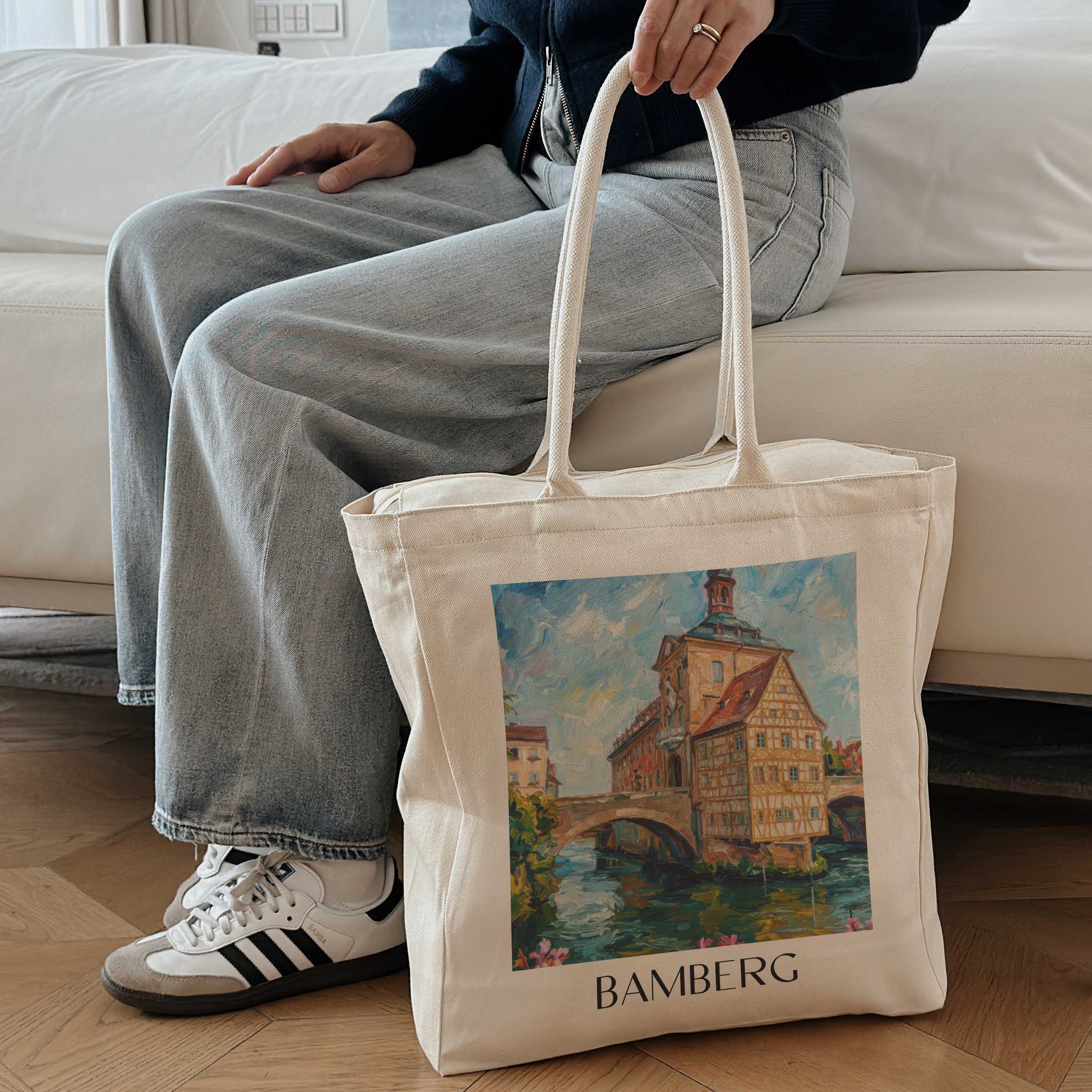bamberg-deutschland-einkaufstasche-oil-painting-oelgemaelde