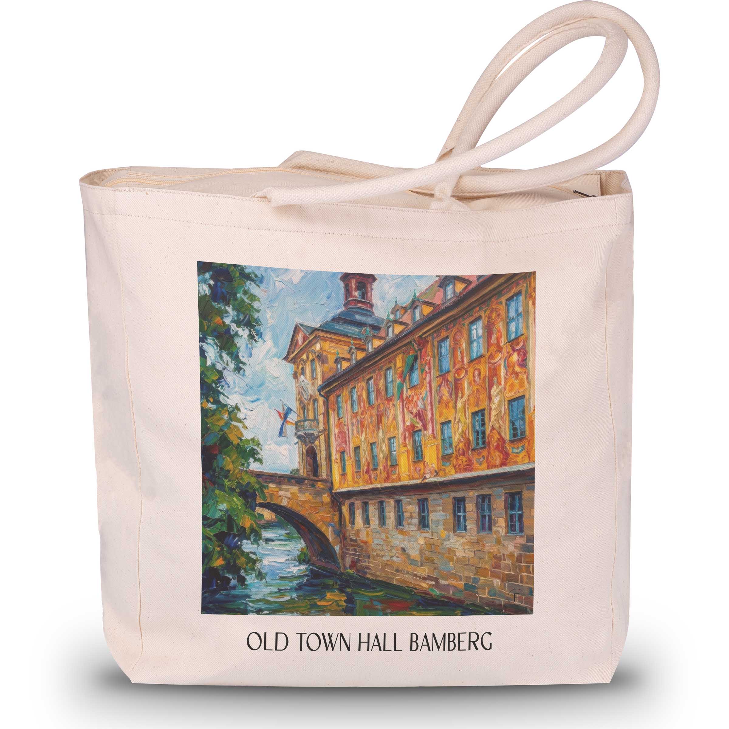 Altes Rathaus Shopping Tasche - Bamberg - Deutschland Tote Bag - Einkaufstasche im Ölgemälde Stil