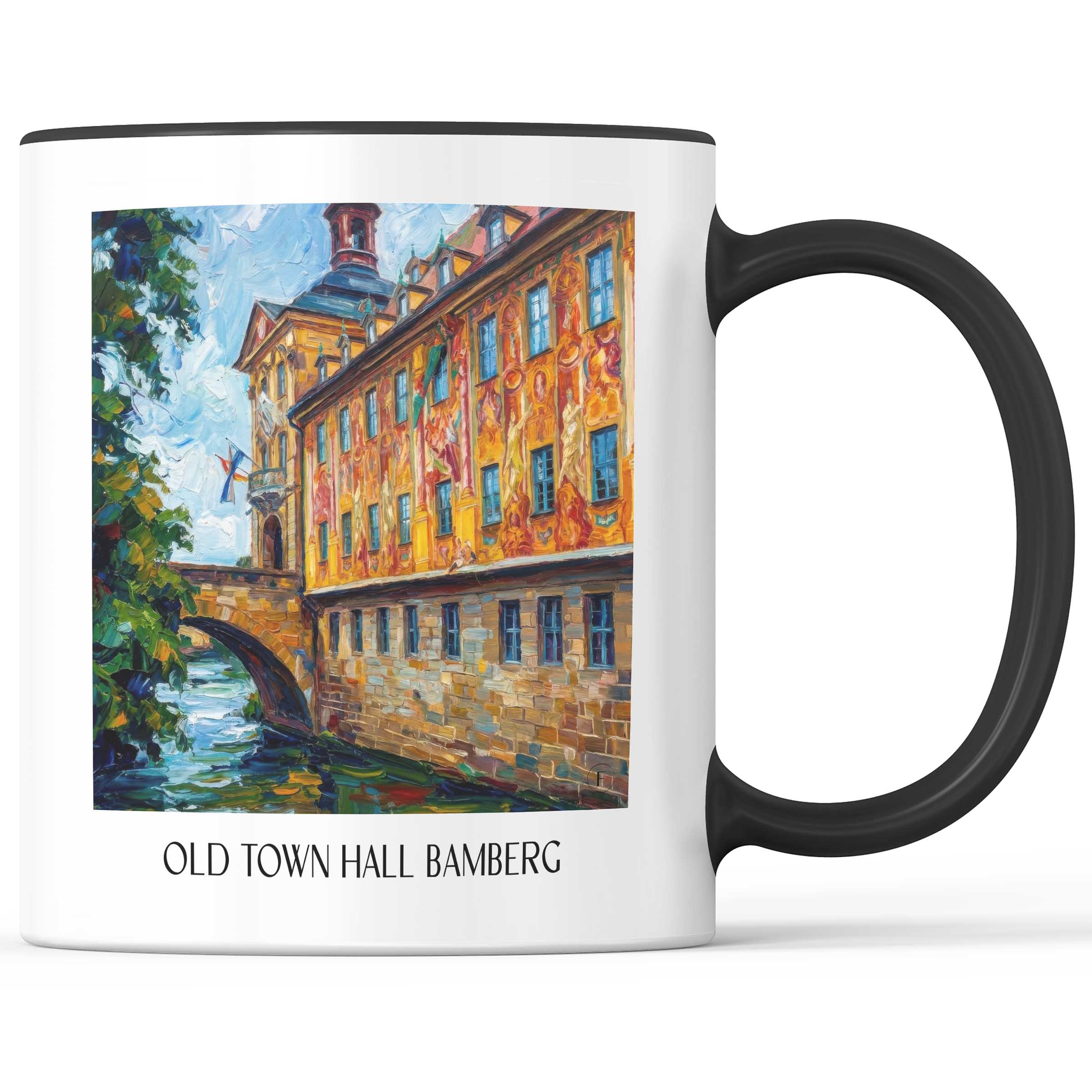 Altes Rathaus Kaffeebecher - Bamberg - Deutschland Becher - Kaffeetasse im Ölgemälde Stil