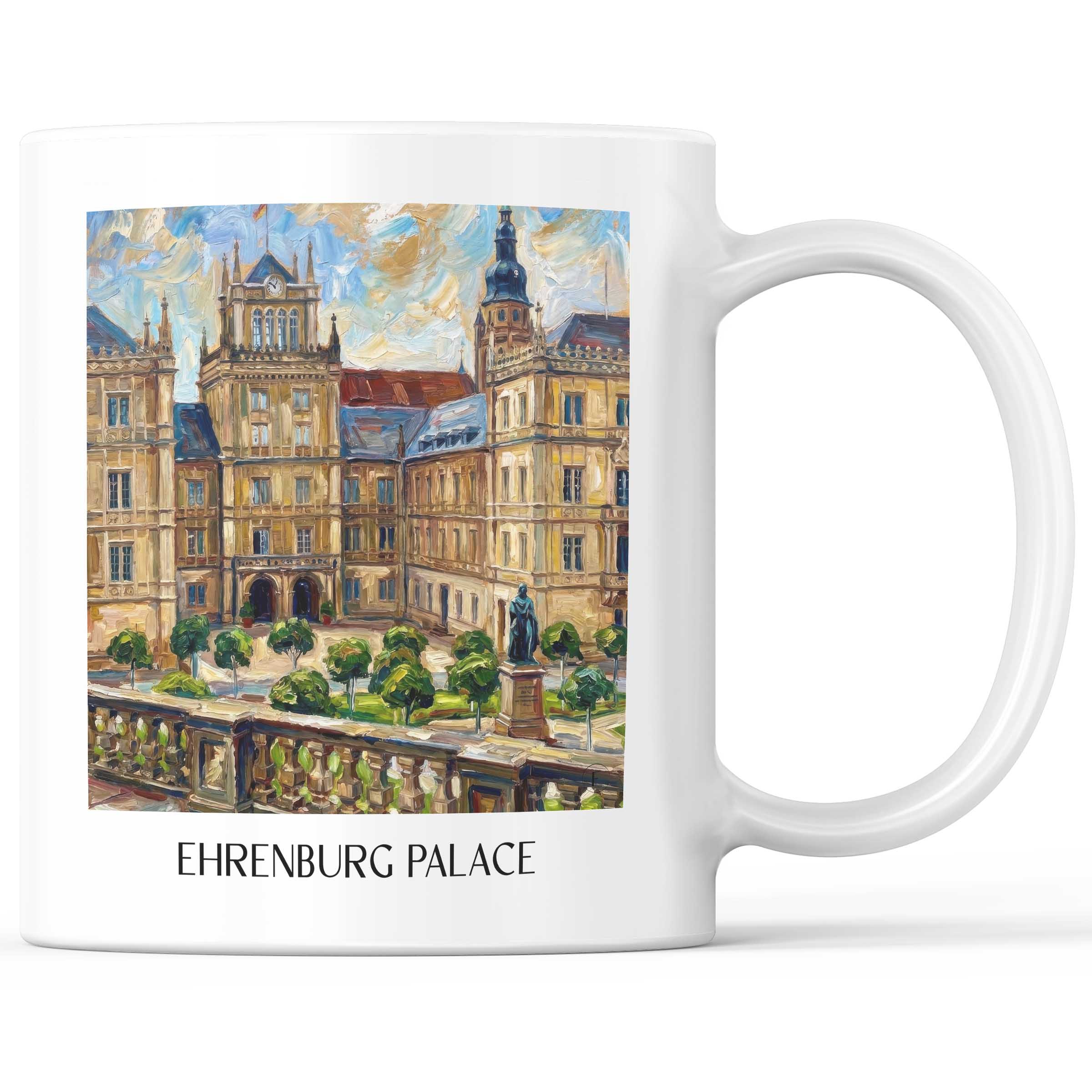 Schloss Ehrenburg Kaffeebecher - Coburg - Deutschland Becher - Kaffeetasse im Ölgemälde Stil