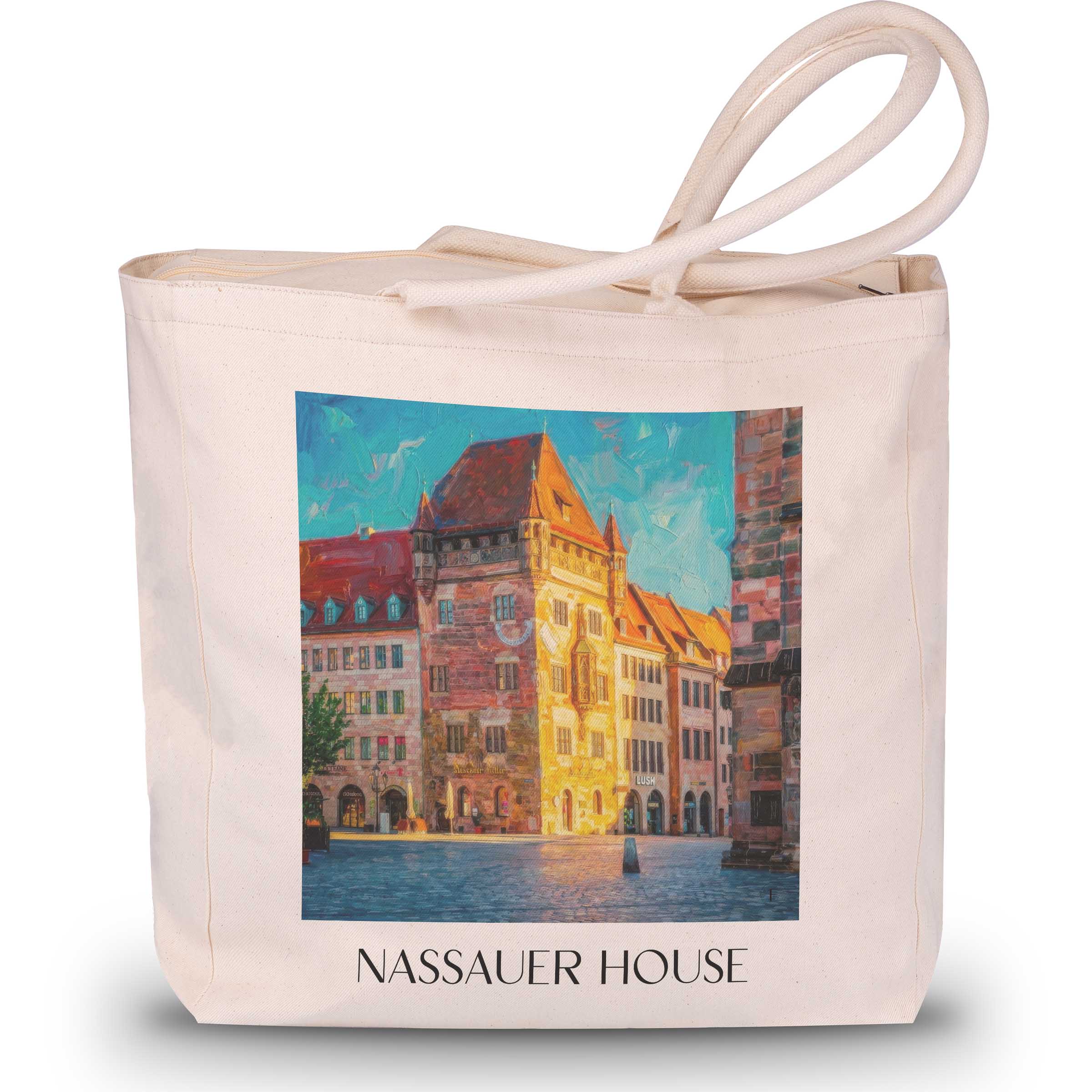 Nassauer Haus Shopping Tasche - Nürnberg - Deutschland Tote Bag - Einkaufstasche im Ölgemälde Stil