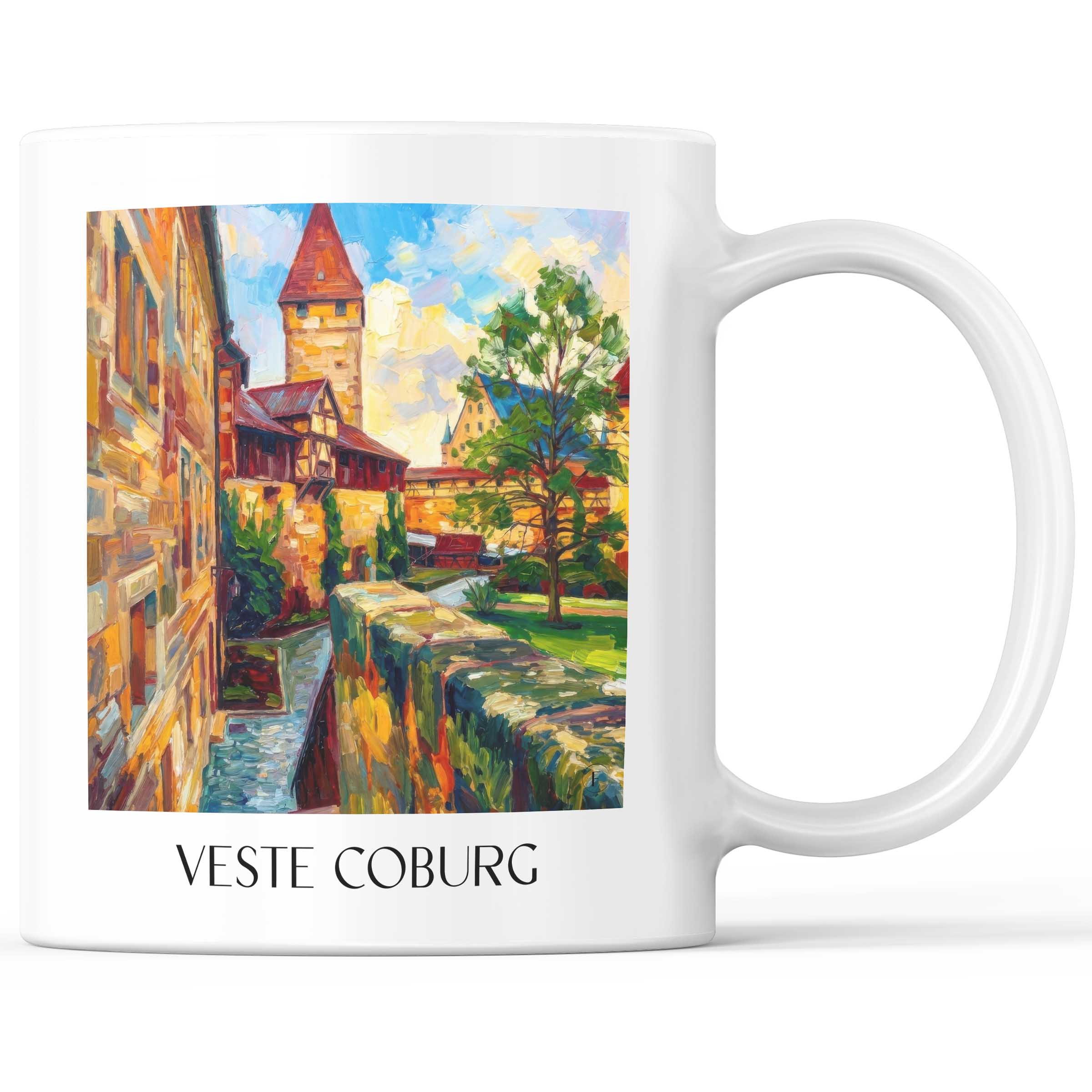 Veste Coburg - Deutschland Becher - Kaffeetasse im Ölgemälde Stil