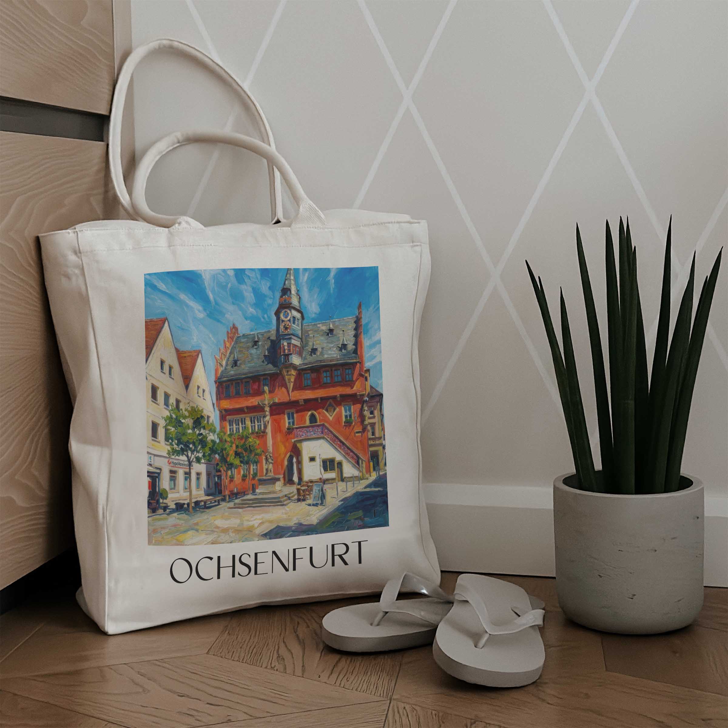 ochsenfurt-deutschland-einkaufstasche-oil-painting-oelgemaelde