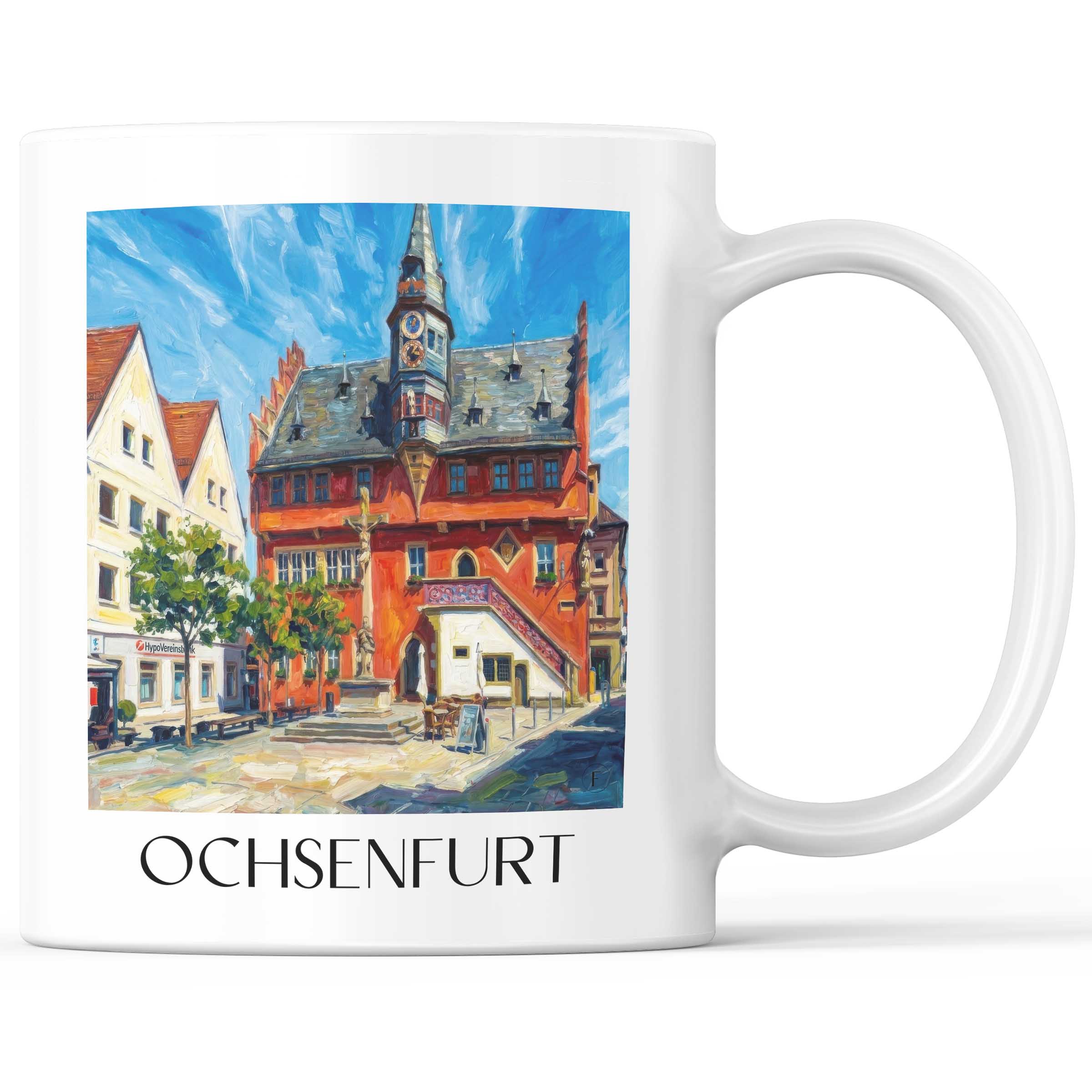 Ochsenfurt - Deutschland Becher - Kaffeetasse im Ölgemälde Stil