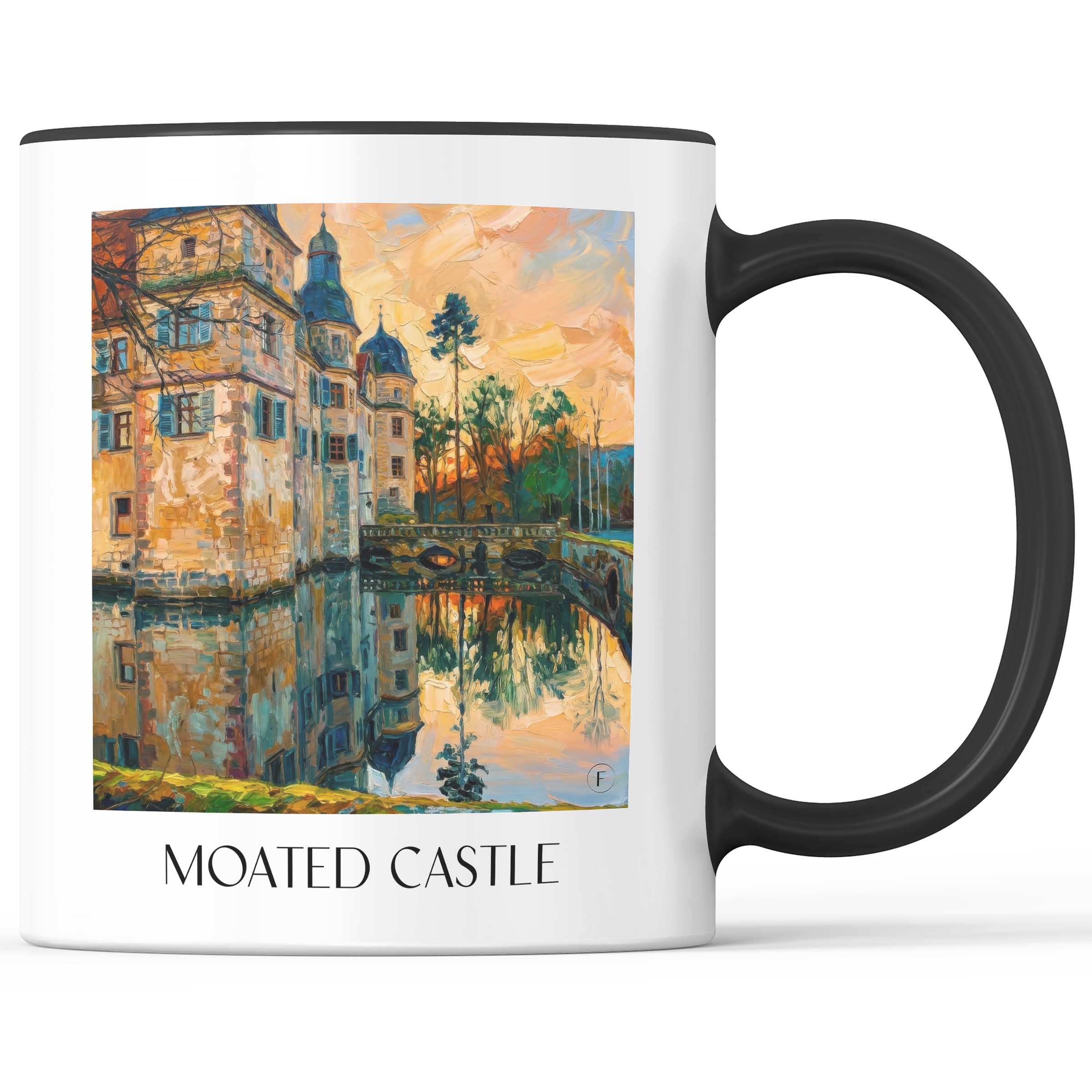 Wasserschloss Kaffeebecher - Mitwitz - Deutschland Becher - Kaffeetasse im Ölgemälde Stil