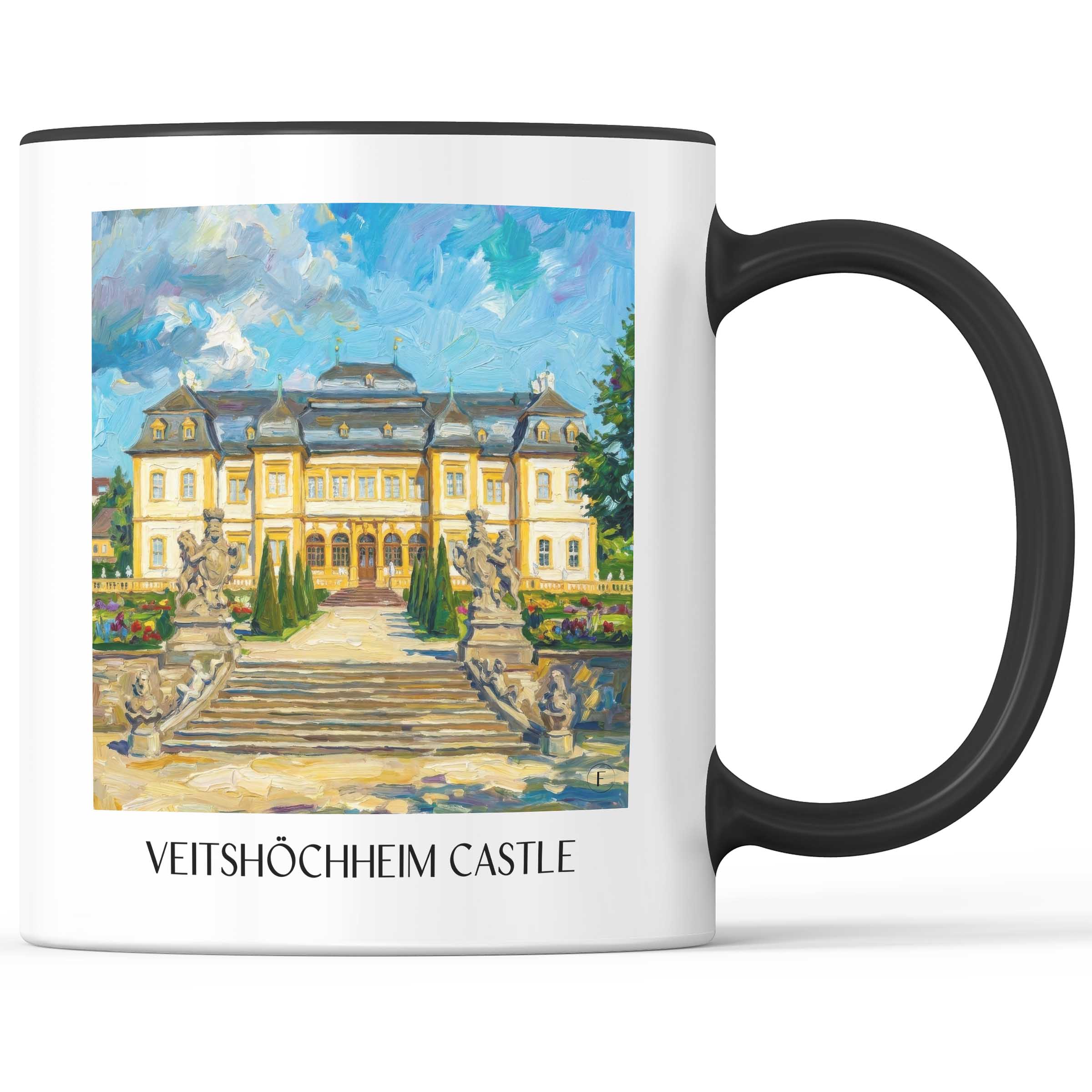 Schloss Veitshöchheim Kaffeebecher - Würzburg - Deutschland Becher - Kaffeetasse im Ölgemälde Stil