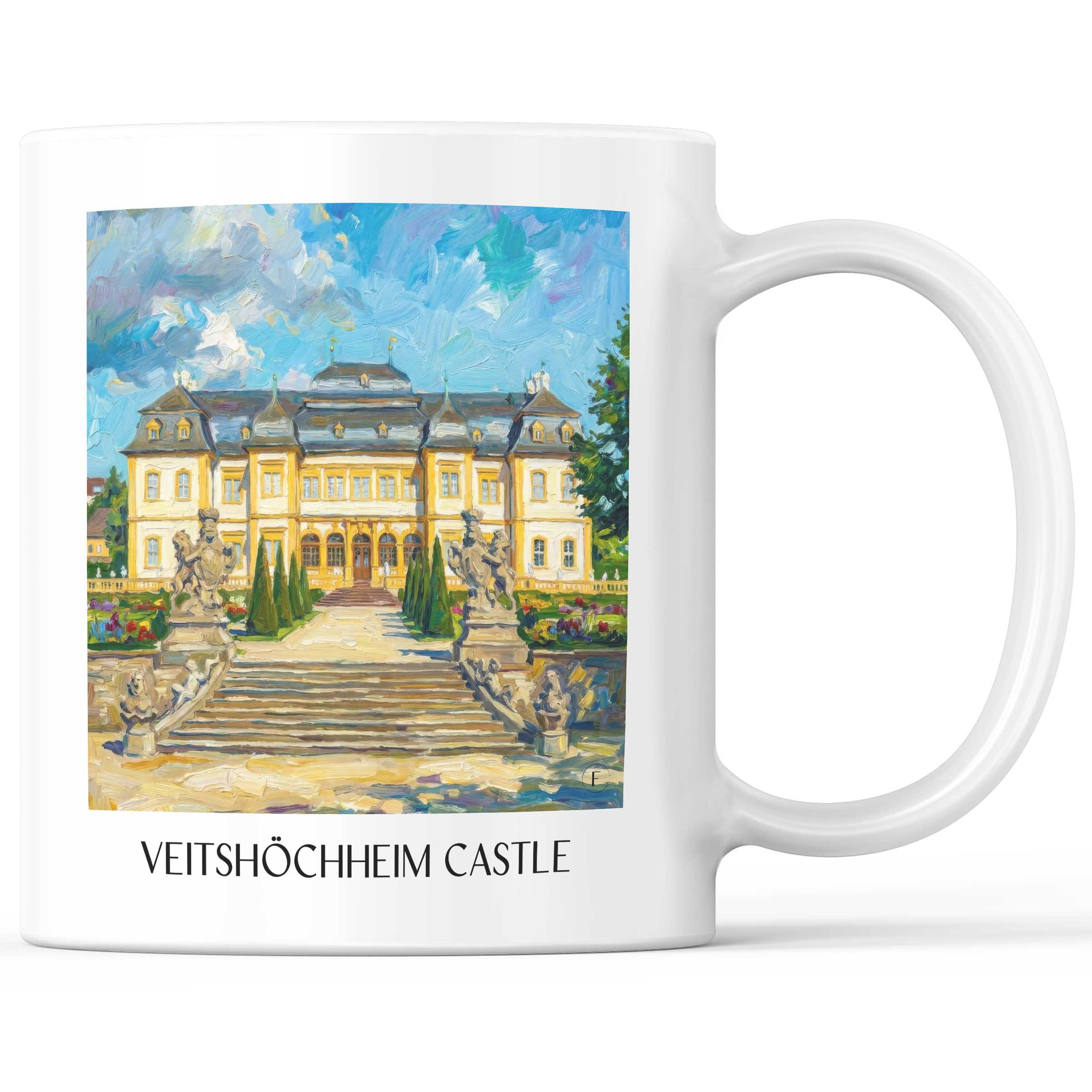 Schloss Veitshöchheim Kaffeebecher - Würzburg - Deutschland Becher - Kaffeetasse im Ölgemälde Stil