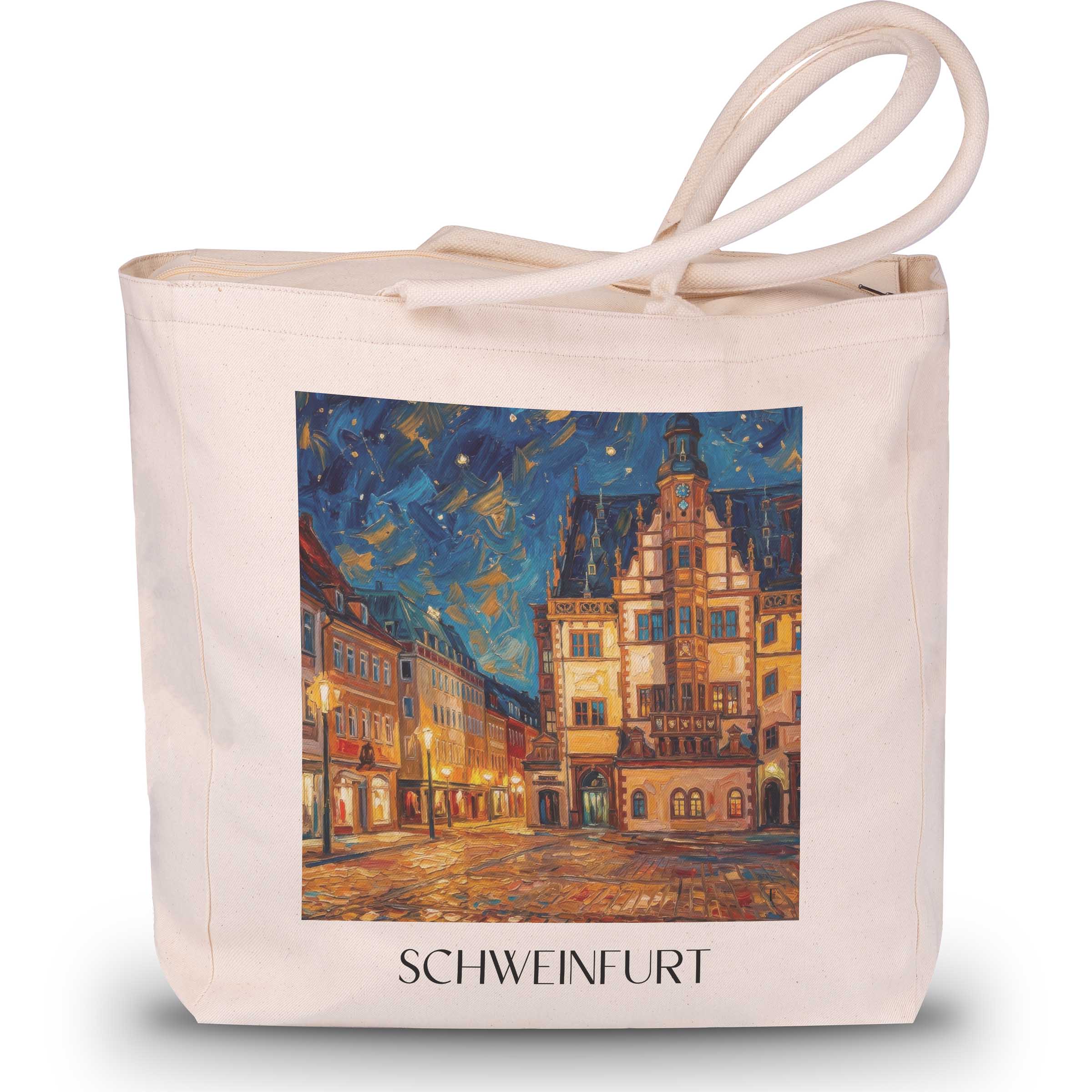 schweinfurt-deutschland-einkaufstasche-oil-painting-oelgemaelde