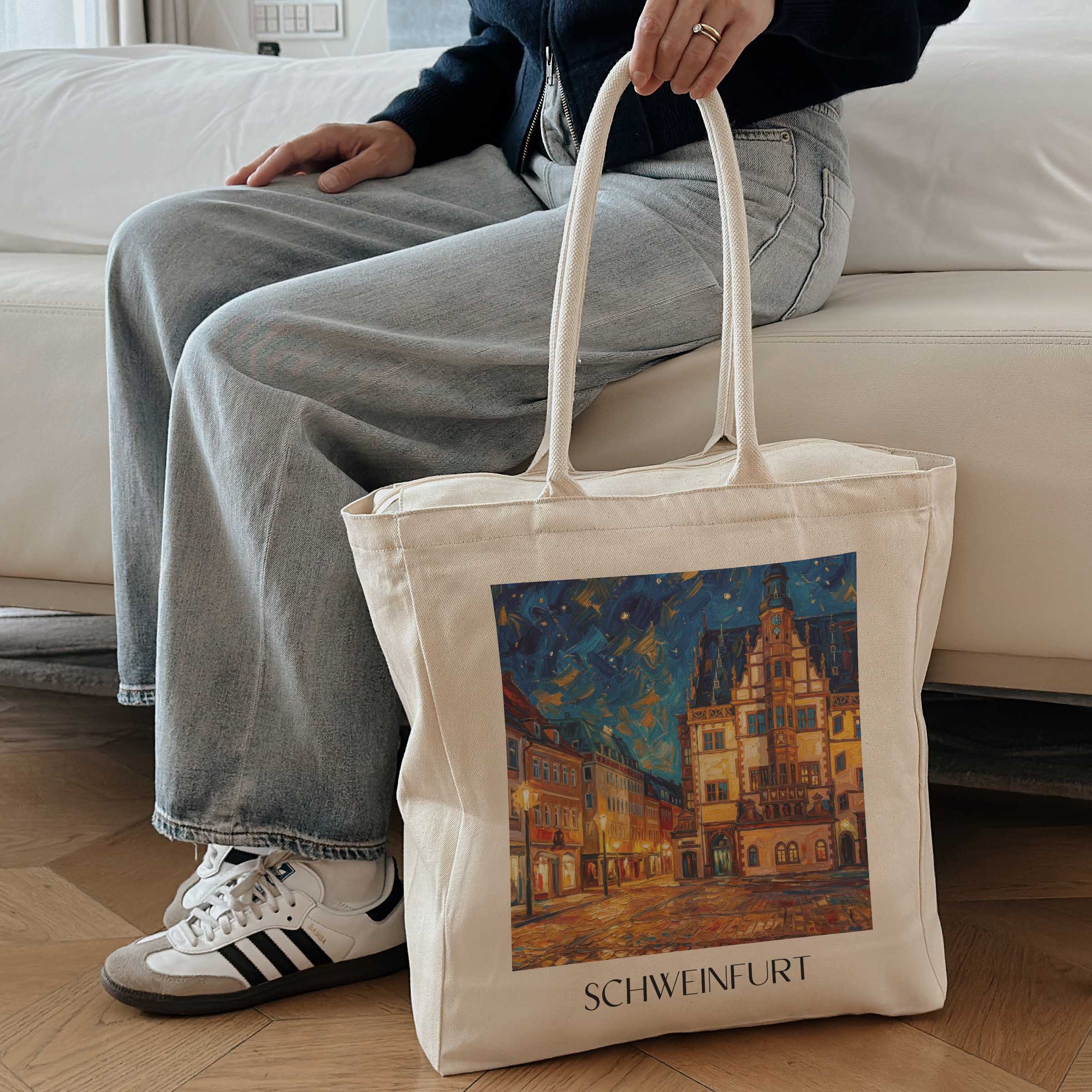 schweinfurt-deutschland-einkaufstasche-oil-painting-oelgemaelde