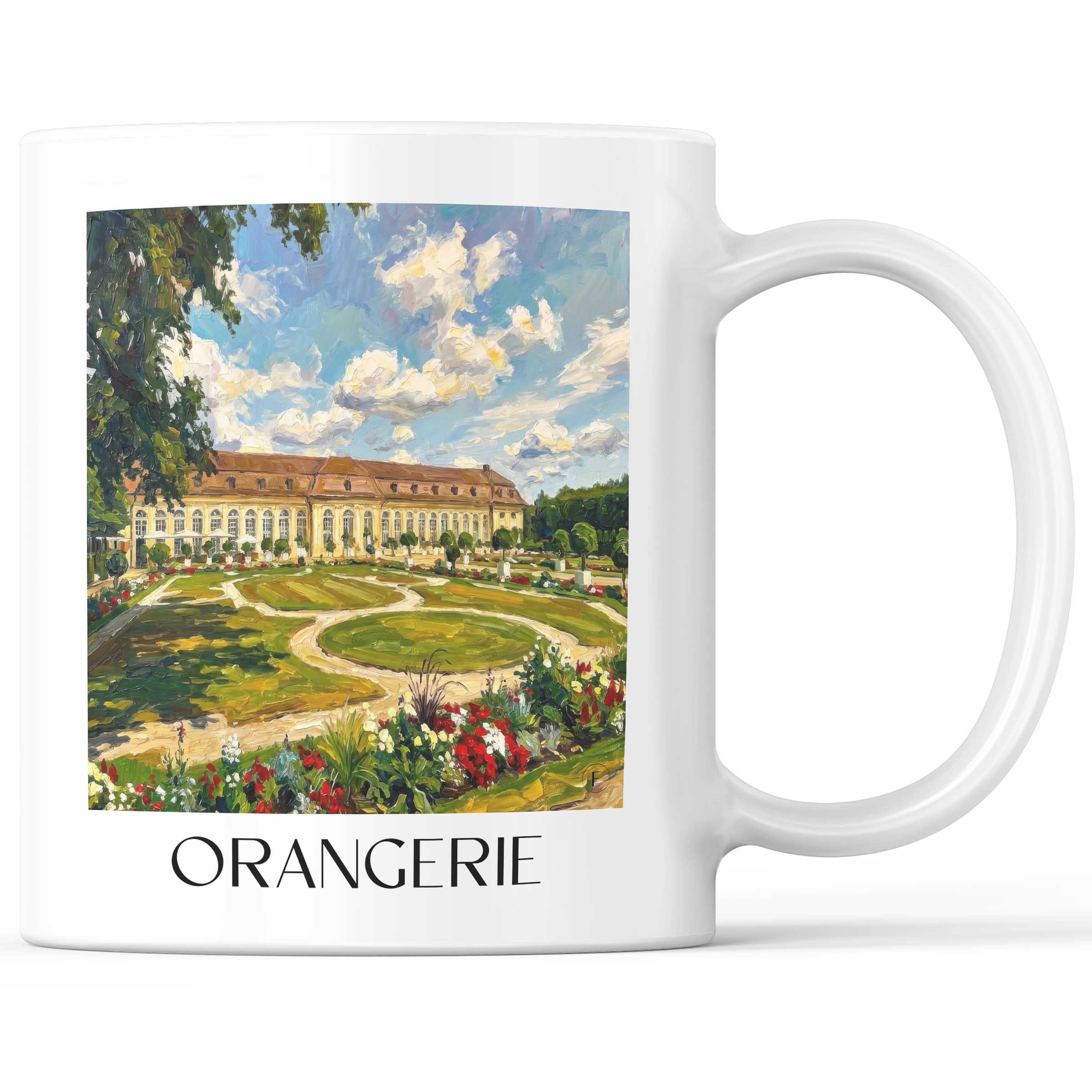 Orangerie Kaffeebecher - Ansbach - Deutschland Becher - Kaffeetasse im Ölgemälde Stil
