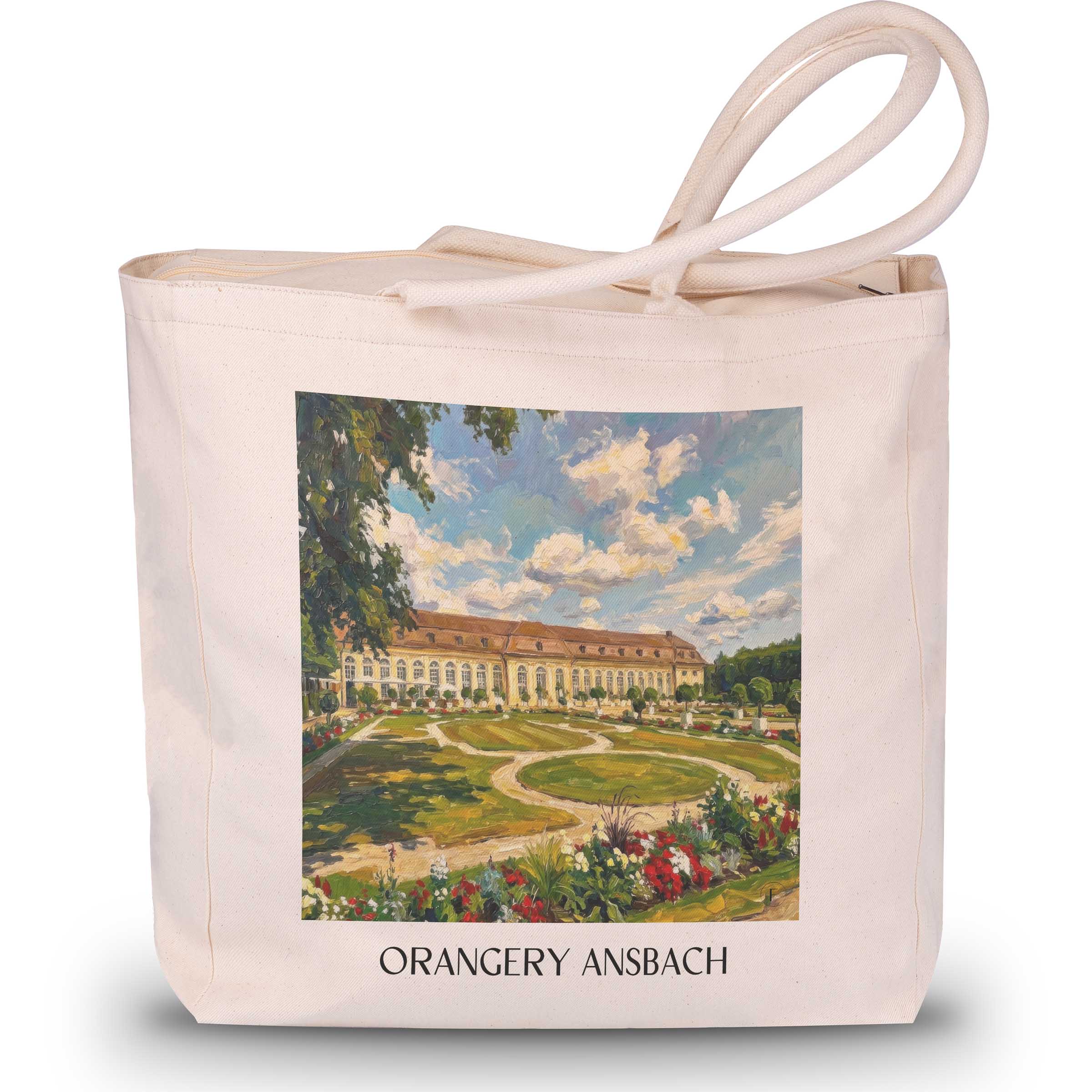 Orangerie Shopping Tasche - Ansbach - Deutschland Tote Bag - Einkaufstasche im Ölgemälde Stil