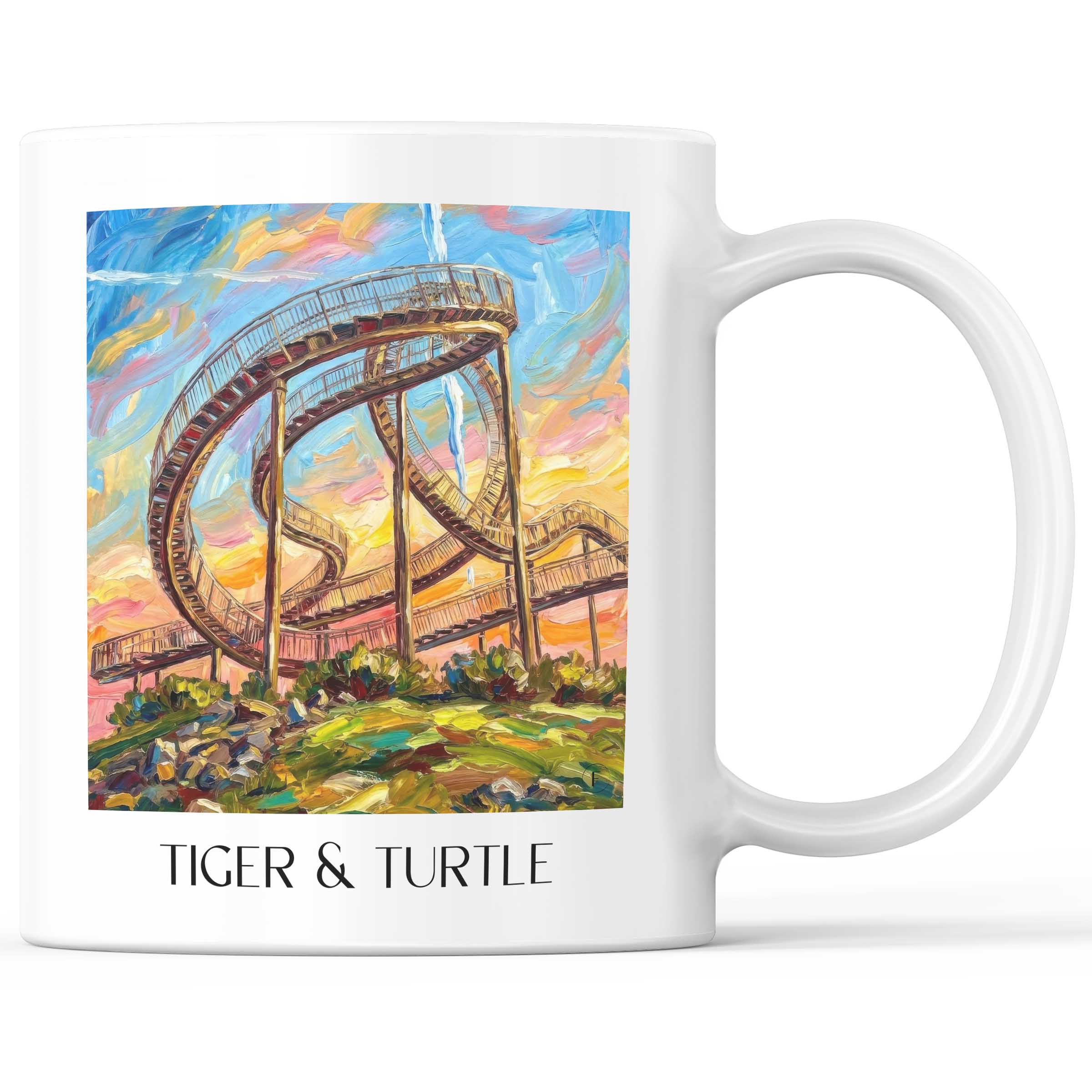 Tiger & Turtle Kaffeebecher - Duisburg - Deutschland Becher - Kaffeetasse im Ölgemälde Stil