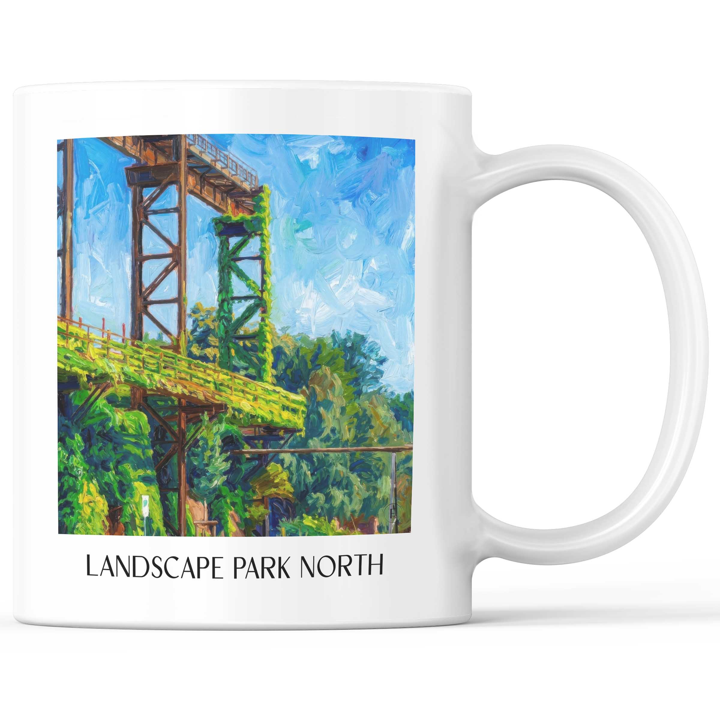 Landschaftspark Nord Kaffeebecher - Duisburg - Deutschland Becher - Kaffeetasse im Ölgemälde Stil