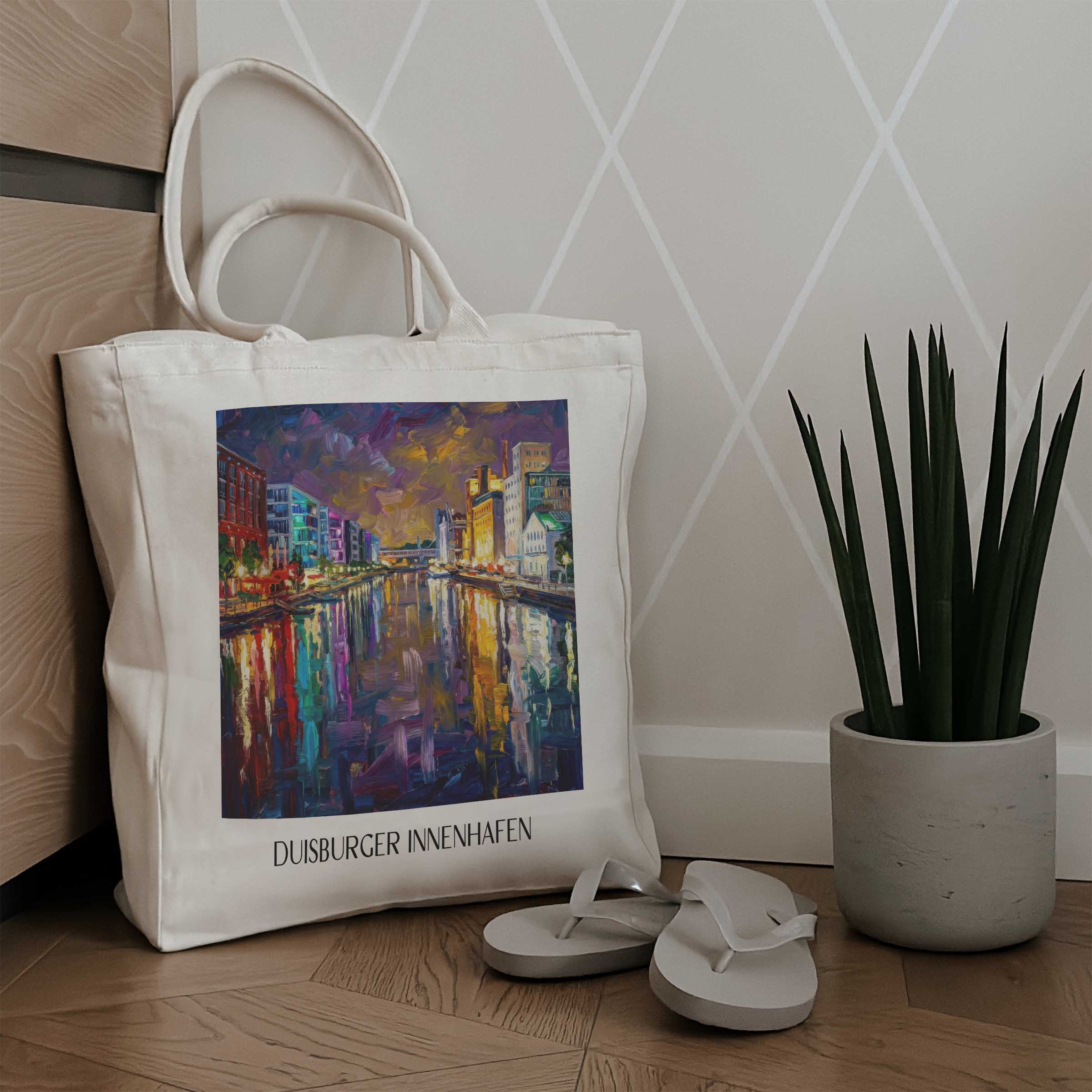 innenhafen-duisburg-deutschland-einkaufstasche-oil-painting-oelgemaelde