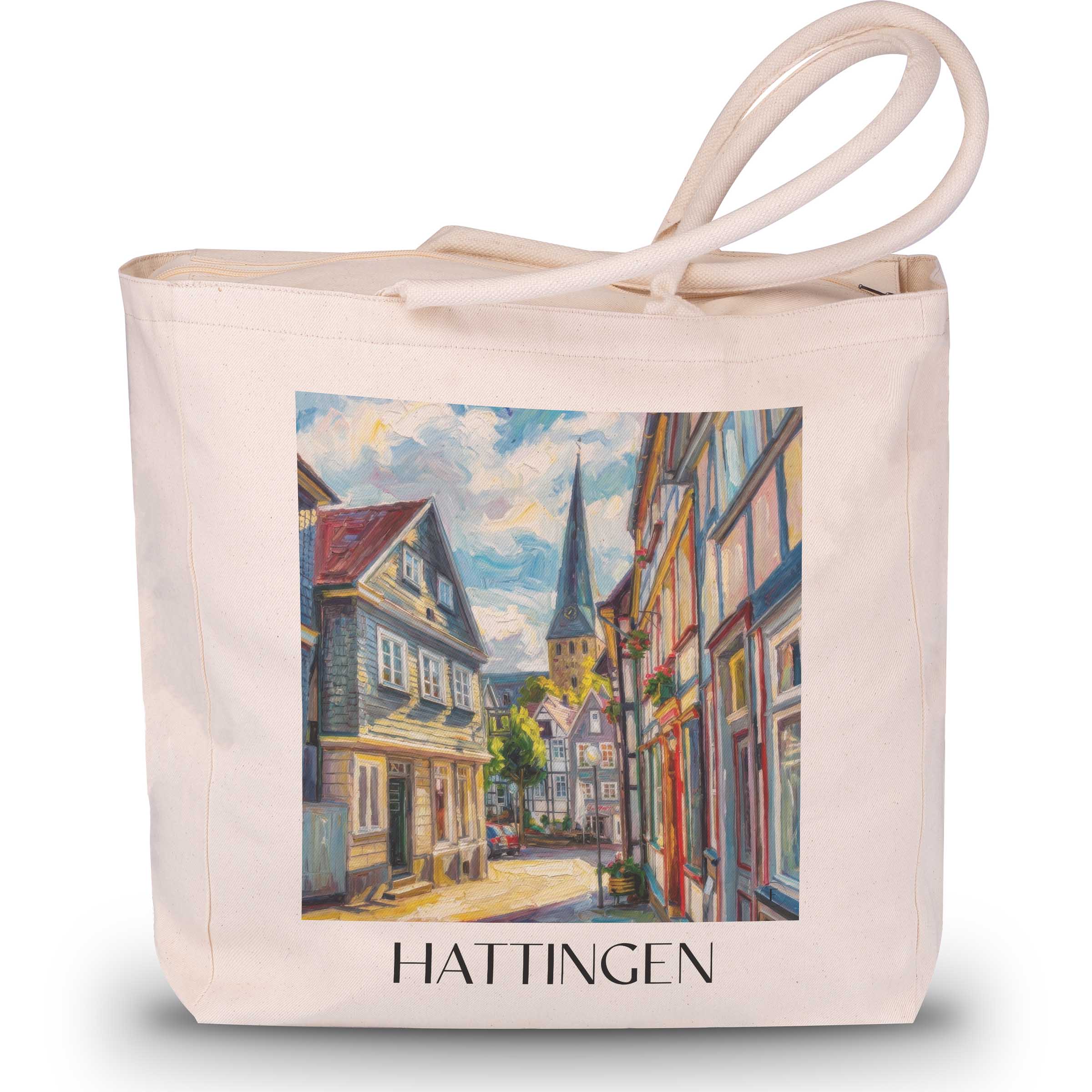 Hattingen - Deutschland Tote Bag - Einkaufstasche im Ölgemälde Stil