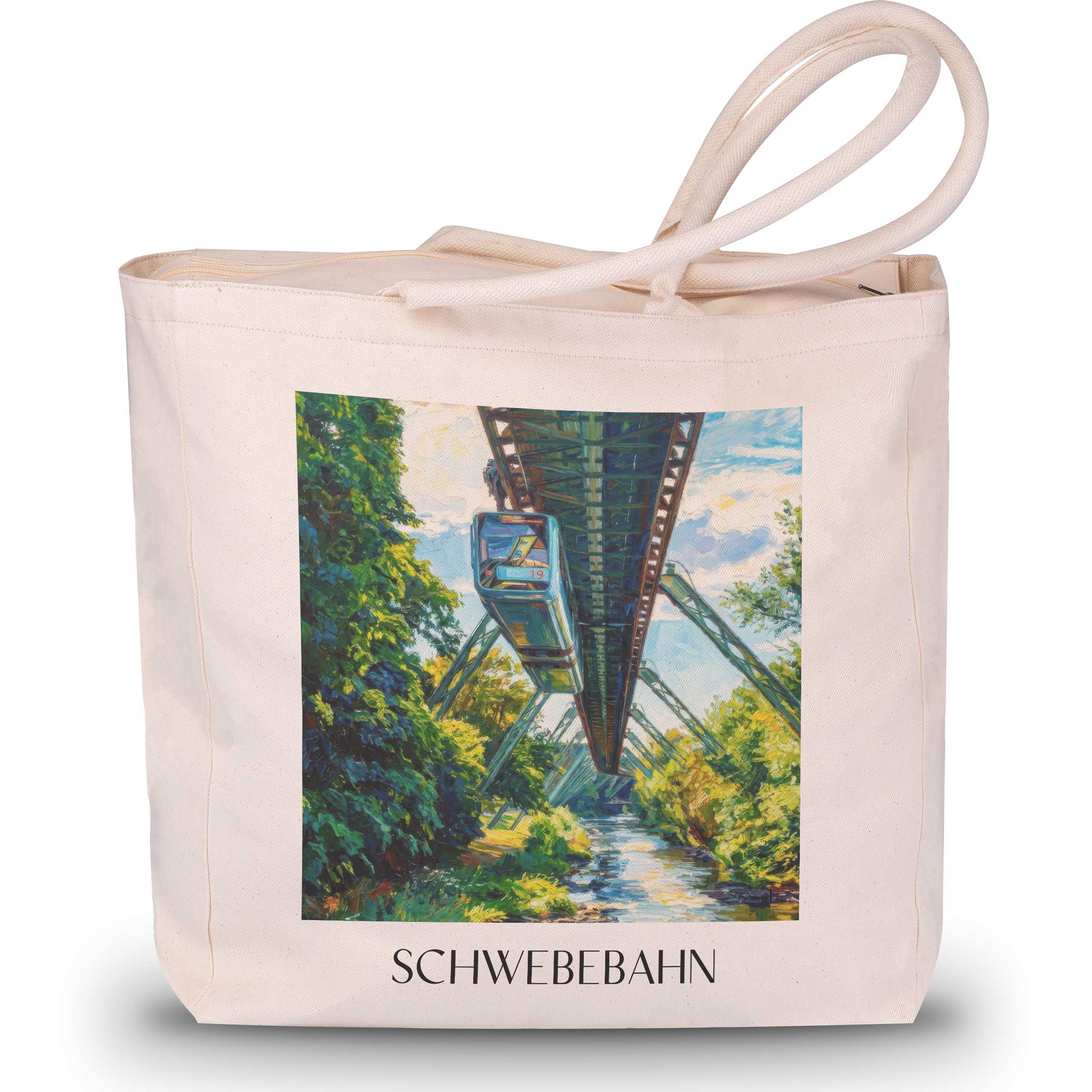 schwebebahn-wuppertal-deutschland-einkaufstasche-oil-painting-oelgemaelde