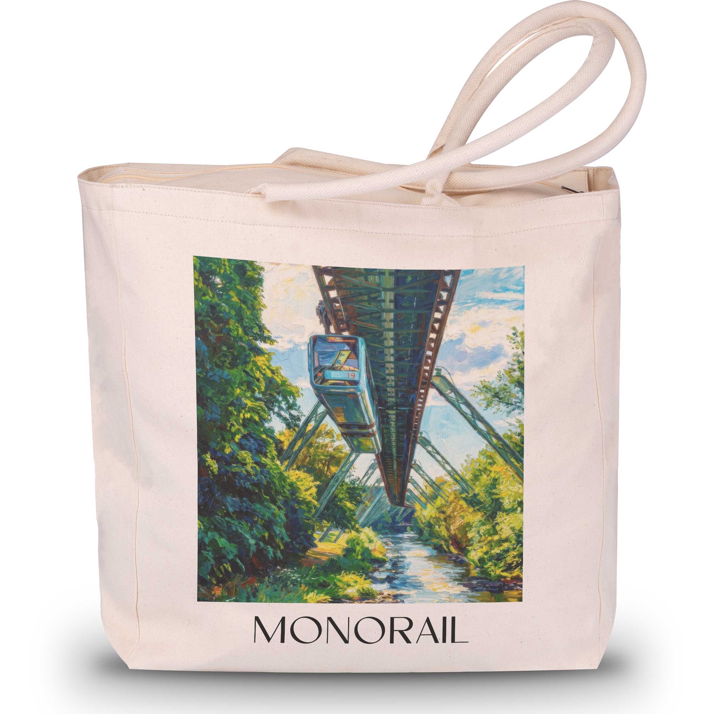 Schwebebahn Shopping Tasche - Wuppertal - Deutschland Tote Bag - Einkaufstasche im Ölgemälde Stil