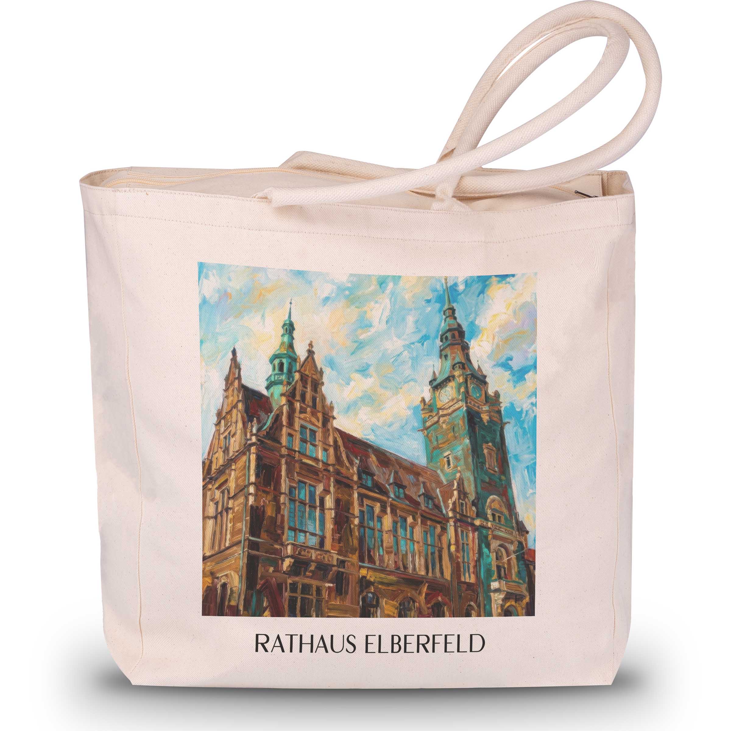 rathaus-elberfeld-wuppertal-deutschland-einkaufstasche-oil-painting-oelgemaelde