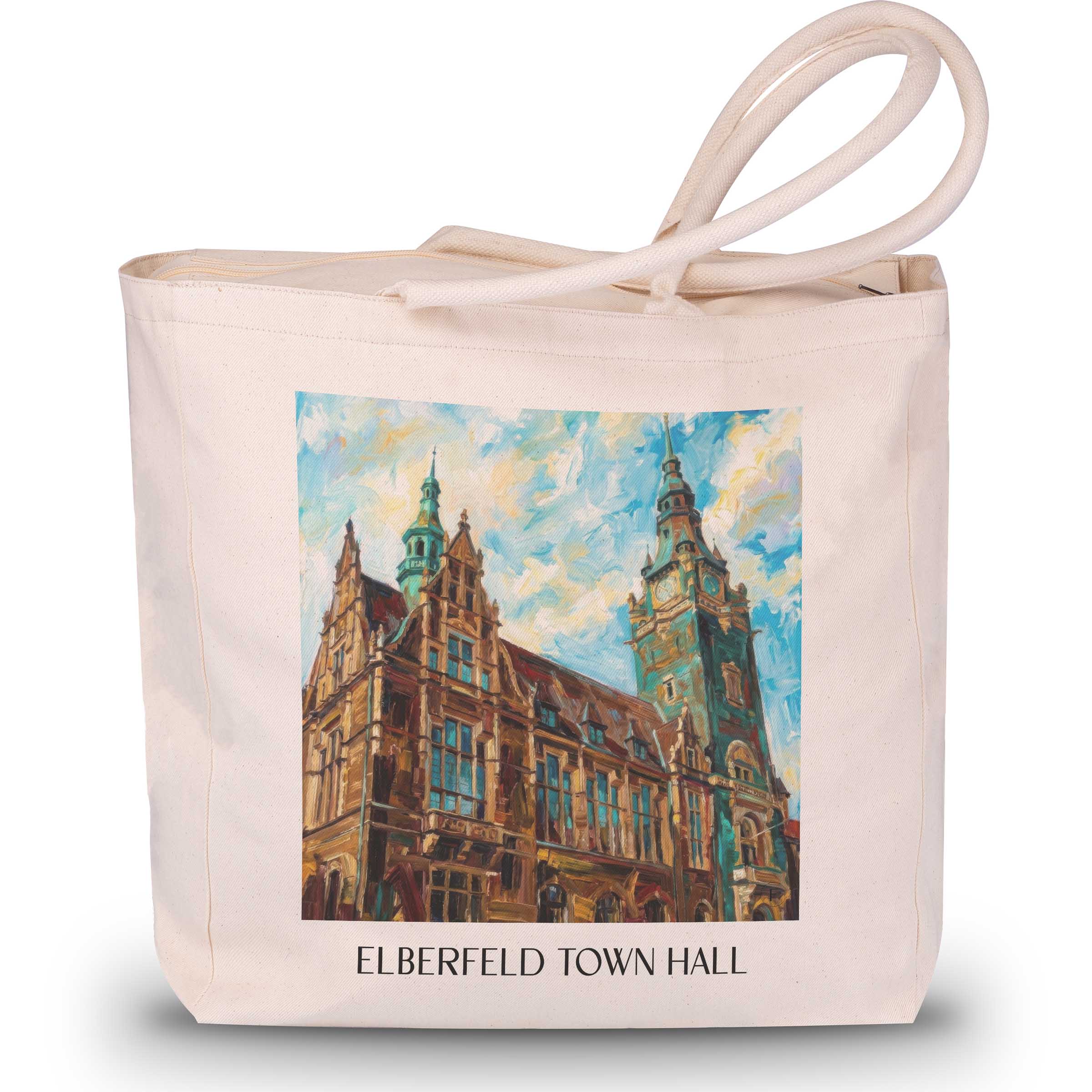 Rathaus Elberfeld Shopping Tasche - Wuppertal - Deutschland Tote Bag - Einkaufstasche im Ölgemälde Stil