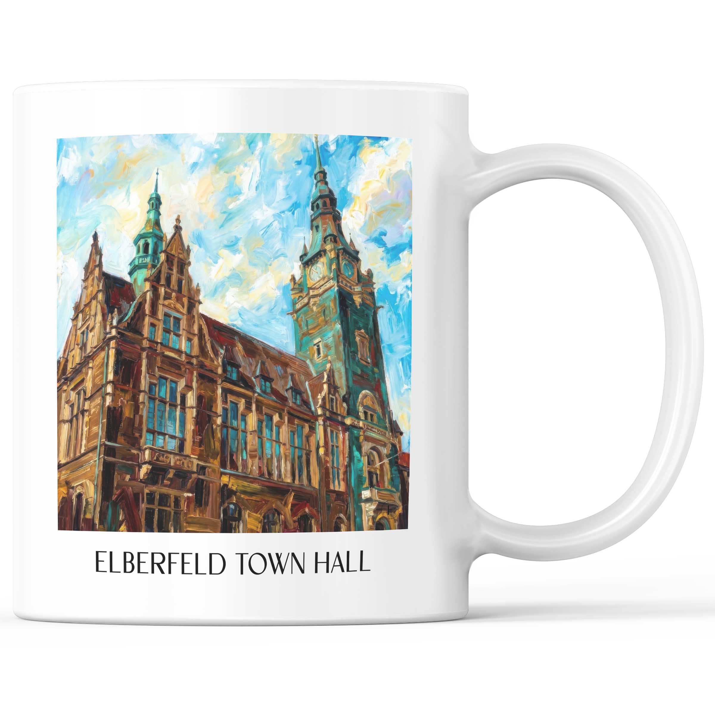 Rathaus Elberfeld Kaffeebecher - Wuppertal - Deutschland Becher - Kaffeetasse im Ölgemälde Stil