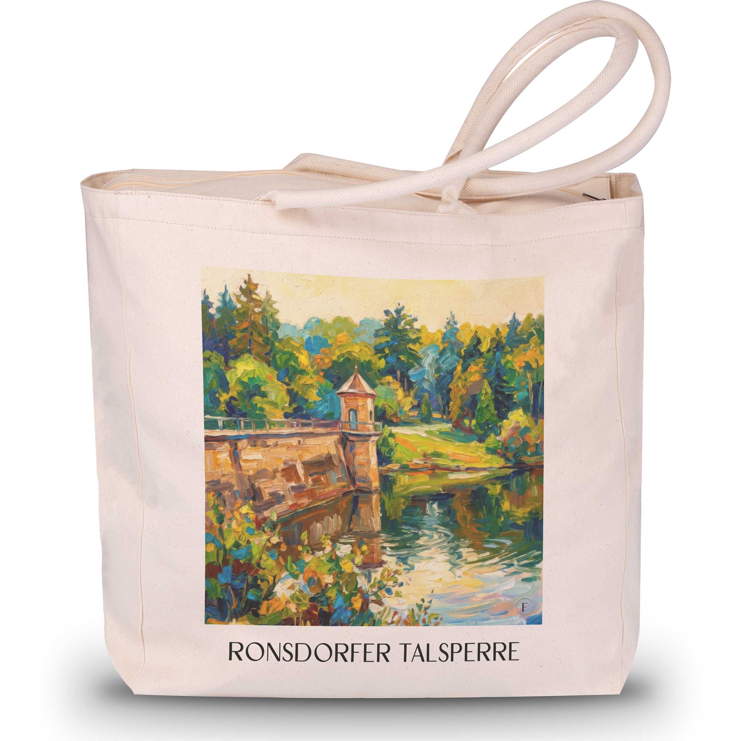 ronsdorfer-talsperre-wuppertal-deutschland-einkaufstasche-oil-painting-oelgemaelde