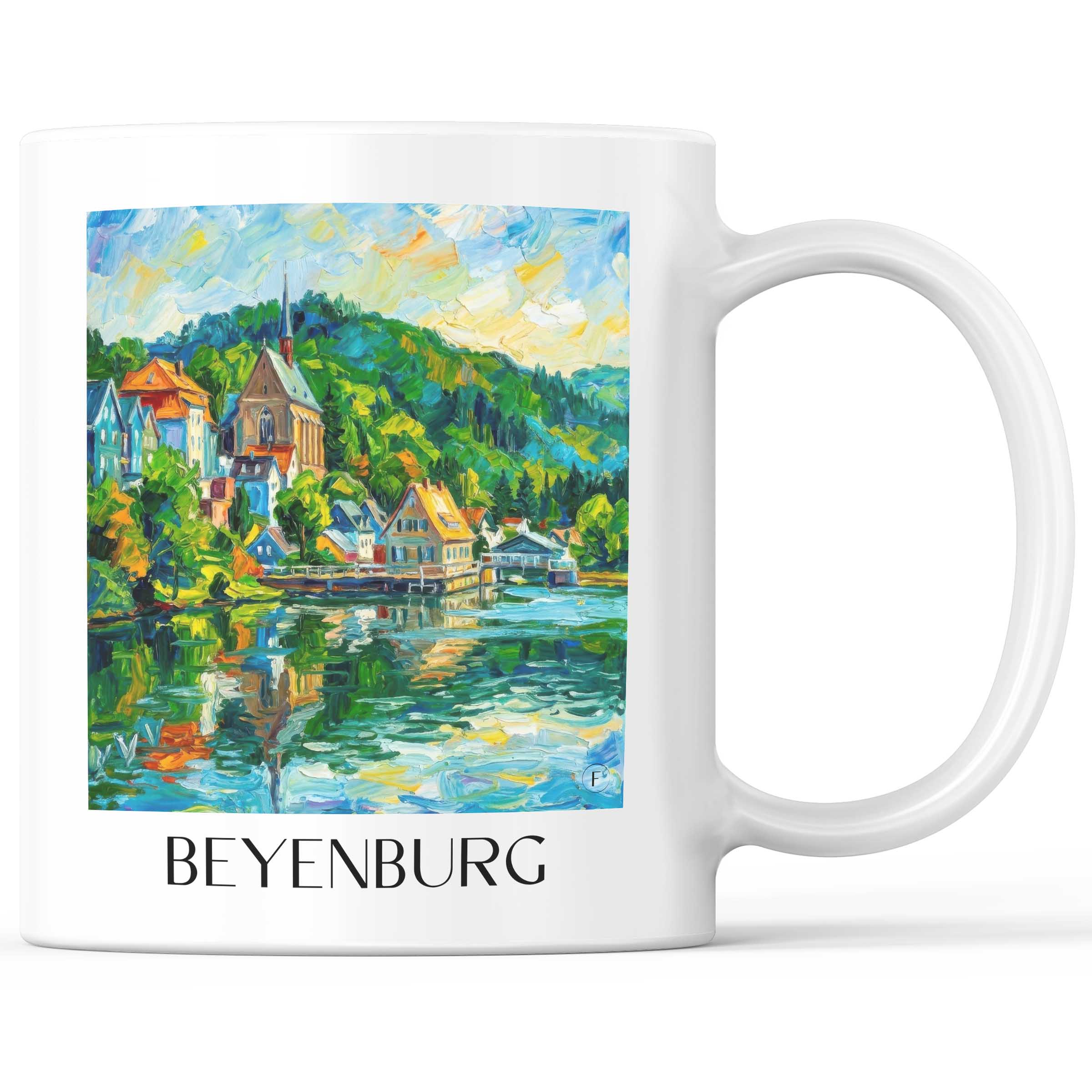 Beyenburg Kaffeebecher - Wuppertal - Deutschland Becher - Kaffeetasse im Ölgemälde Stil