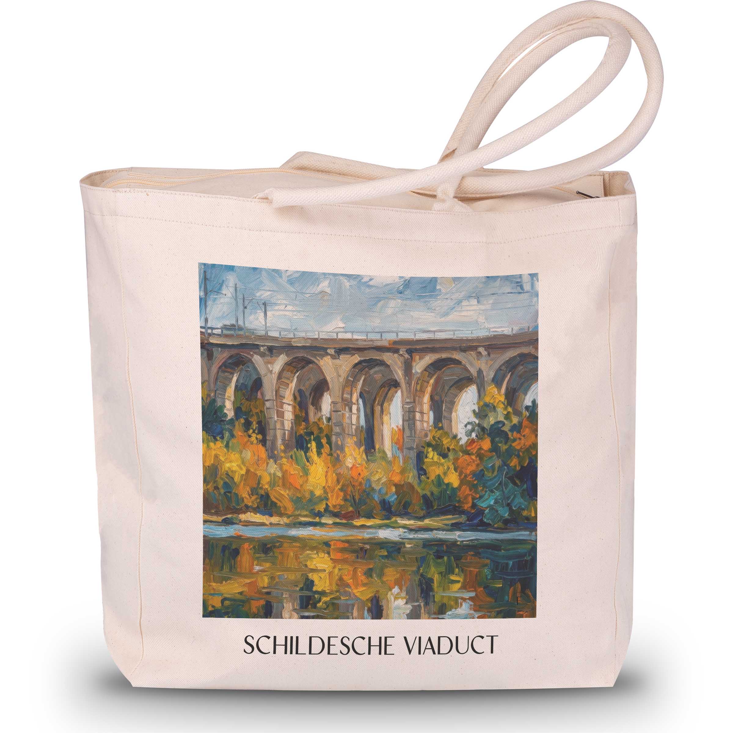 Schildescher Viadukt Shopping Tasche - Bielefeld - Deutschland Tote Bag - Einkaufstasche im Ölgemälde Stil