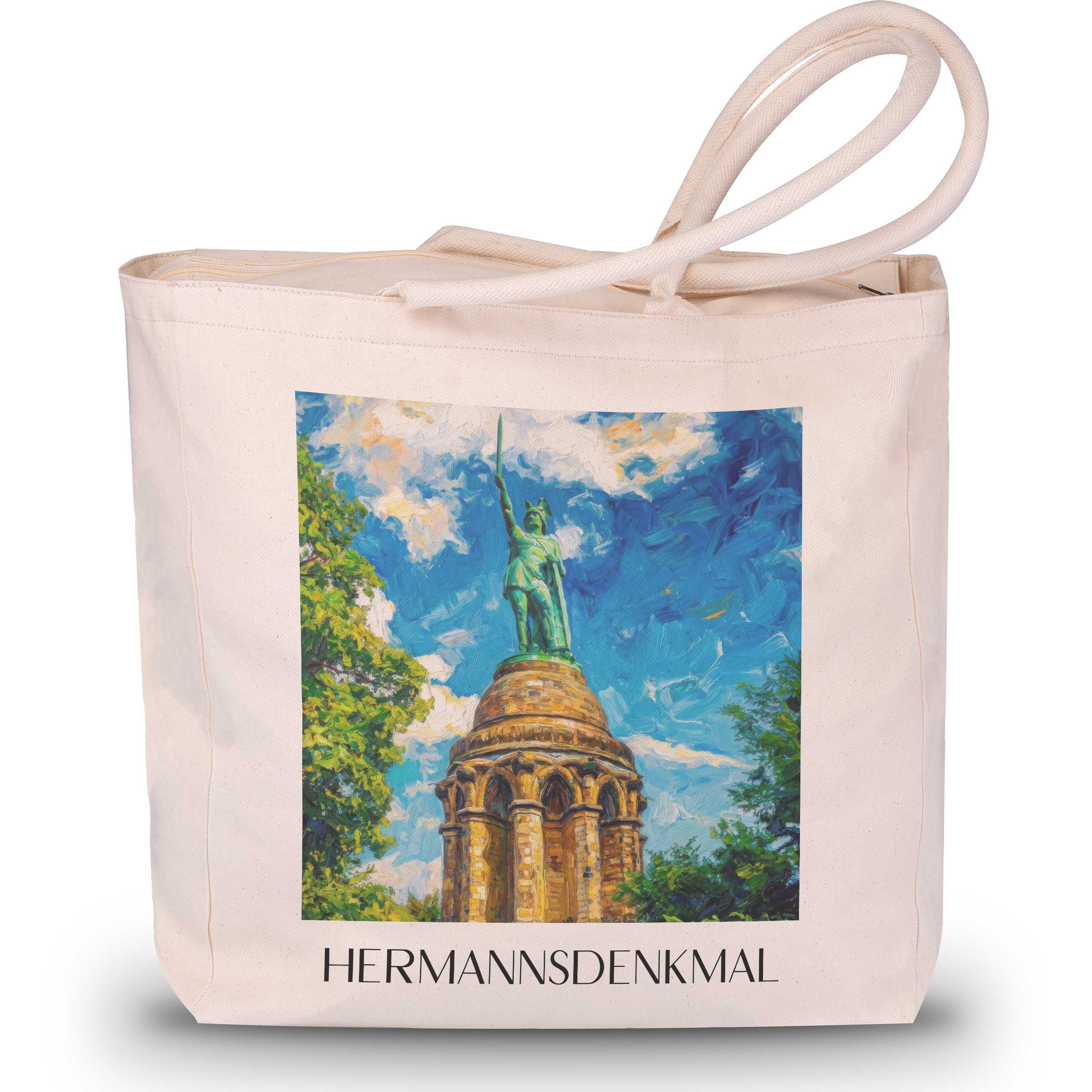 hermannsdenkmal-detmold-deutschland-einkaufstasche-oil-painting-oelgemaelde