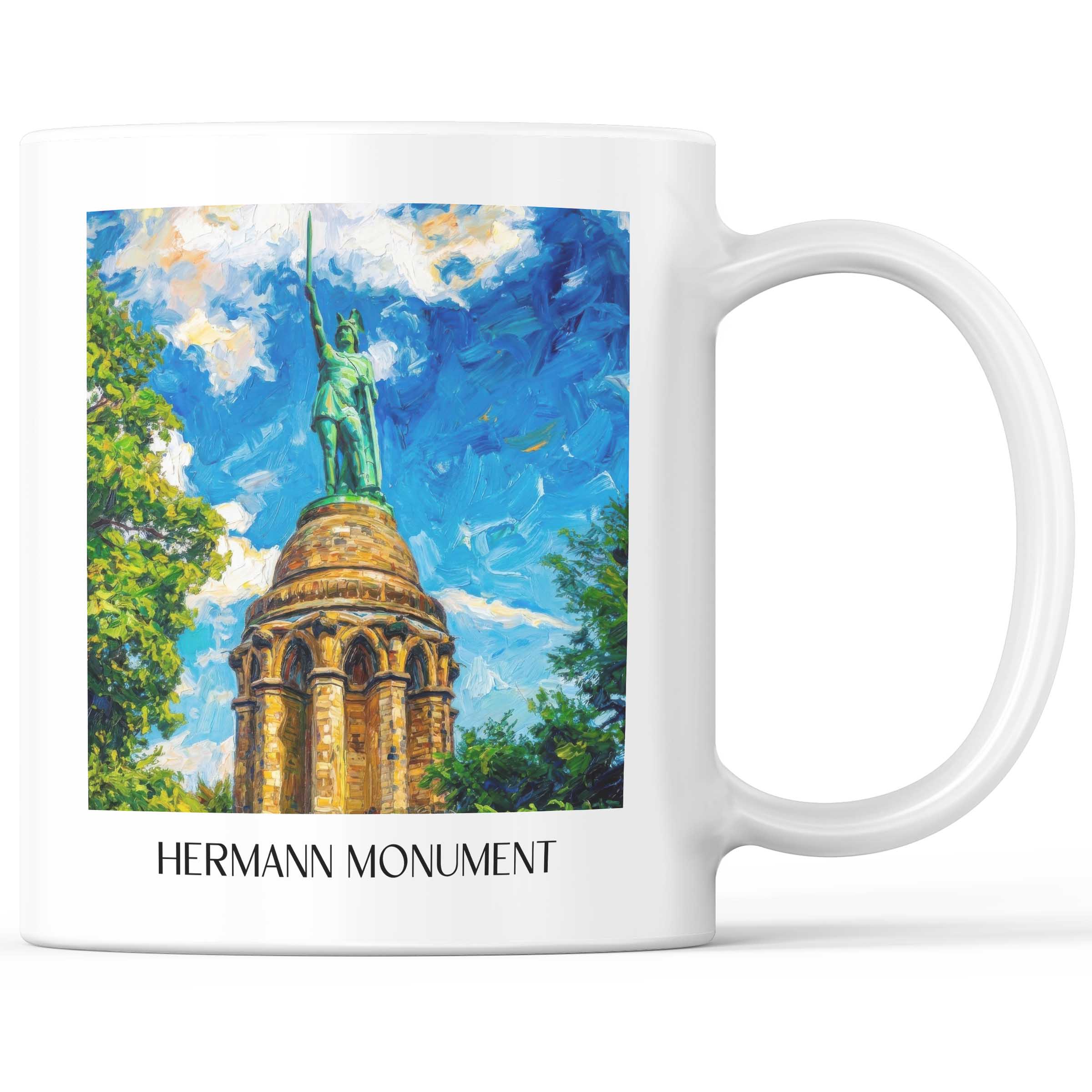 Hermannsdenkmal Kaffeebecher - Detmold - Deutschland Becher - Kaffeetasse im Ölgemälde Stil