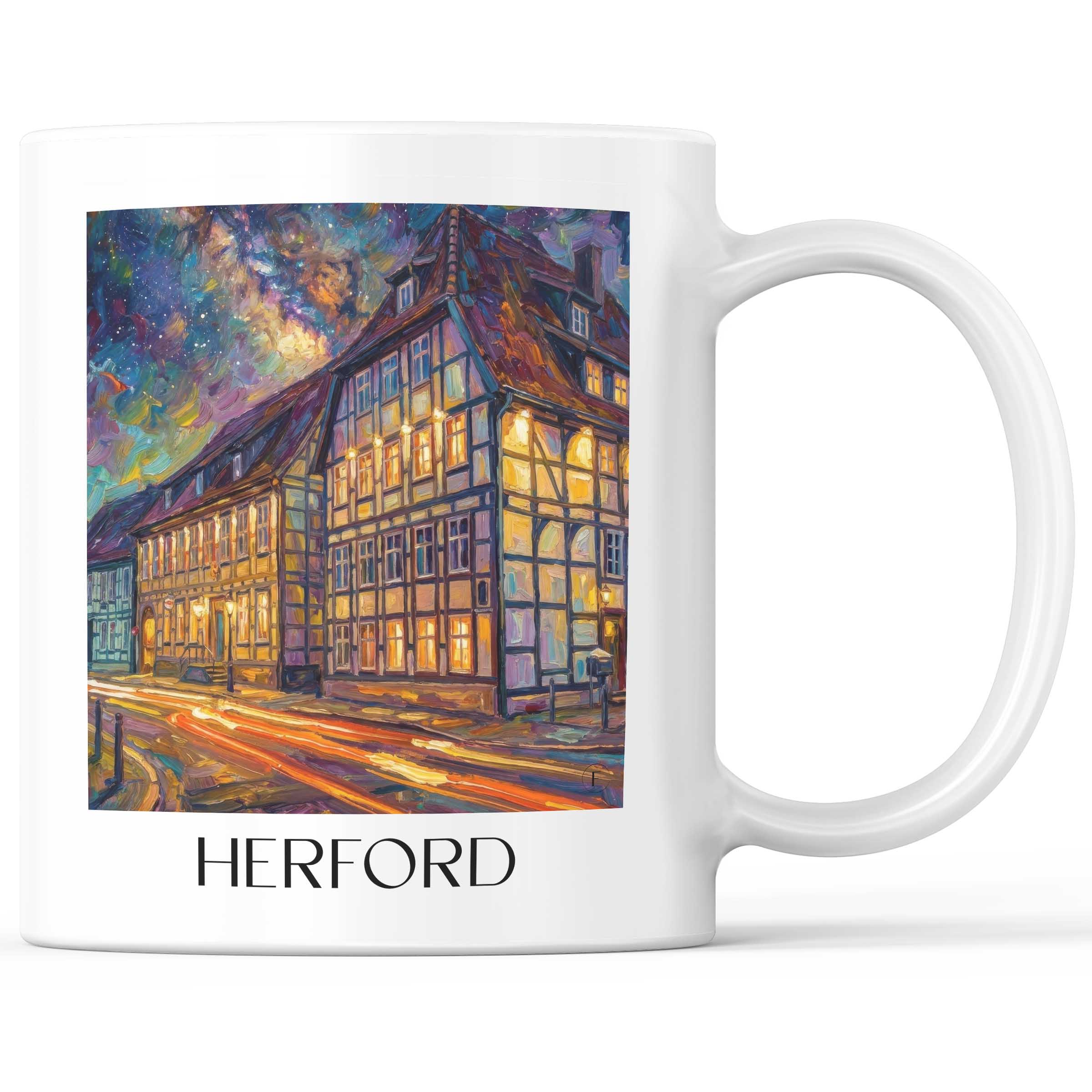 Herford Kaffeebecher - Ostwestfalen - Deutschland Becher - Kaffeetasse im Ölgemälde Stil