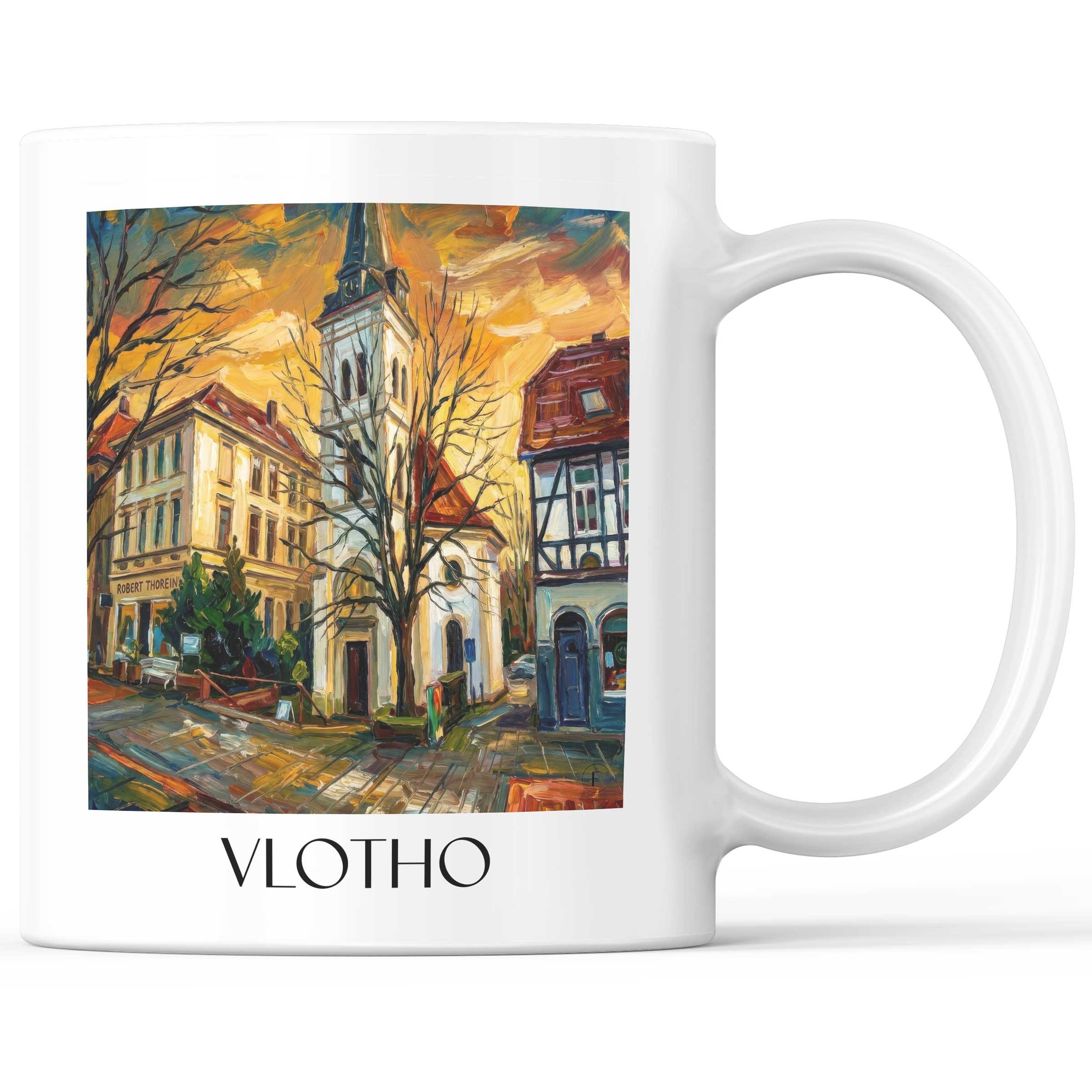 Vlotho Kaffeebecher - Herford - Deutschland Becher - Kaffeetasse im Ölgemälde Stil