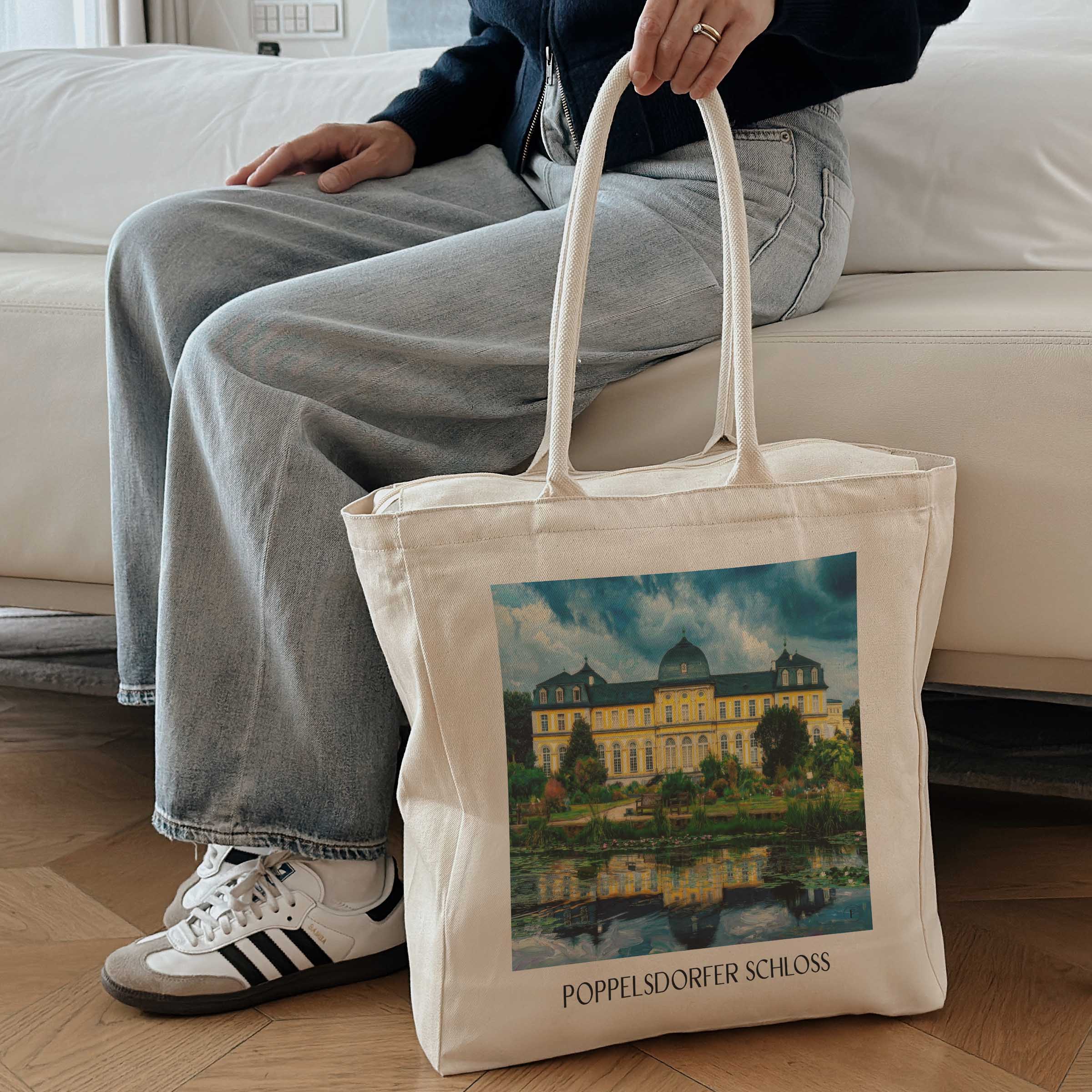 poppelsdorfer-schloss-bonn-deutschland-einkaufstasche-oil-painting-oelgemaelde
