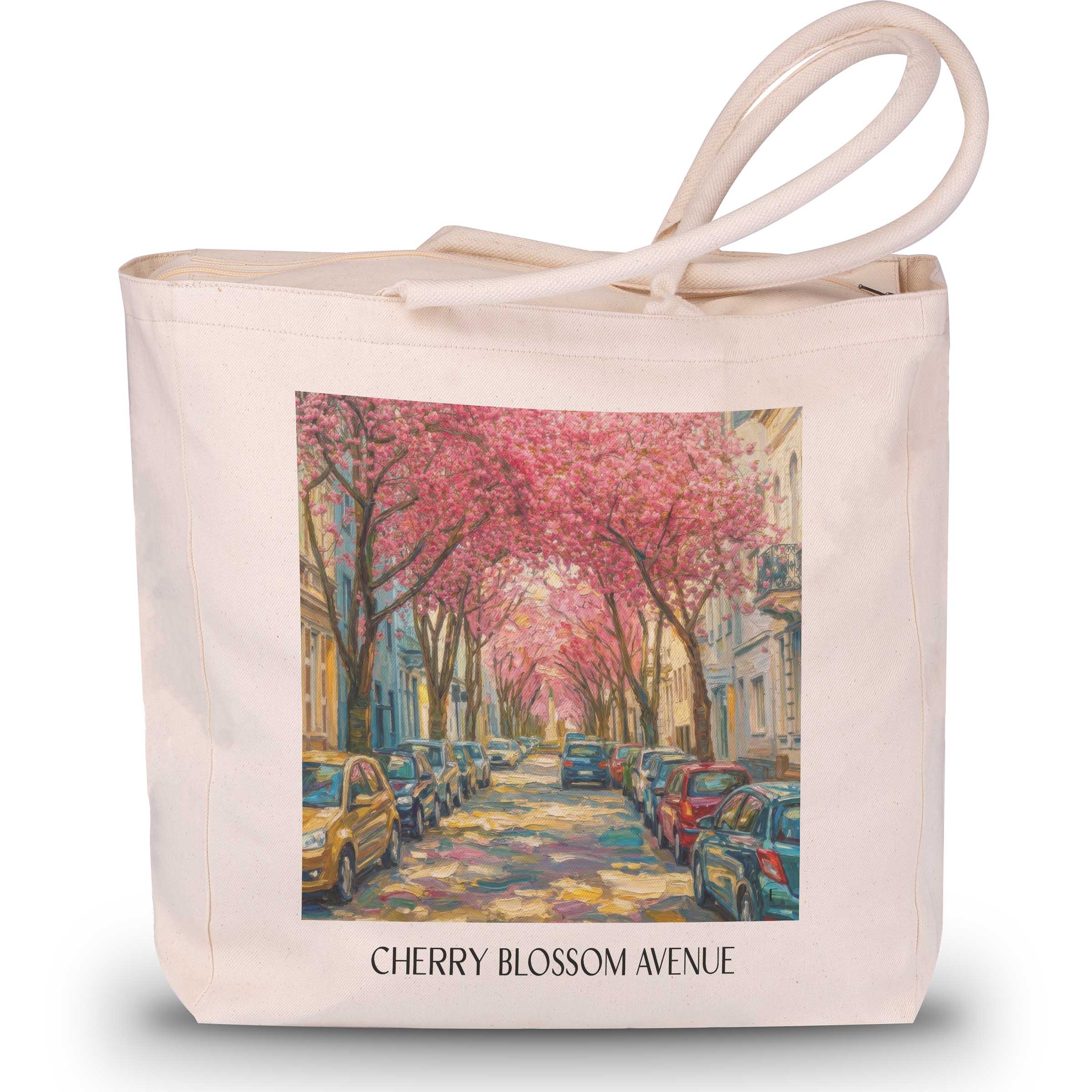 Kirschblütenallee Shopping Tasche - Bonn - Deutschland Tote Bag - Einkaufstasche im Ölgemälde Stil
