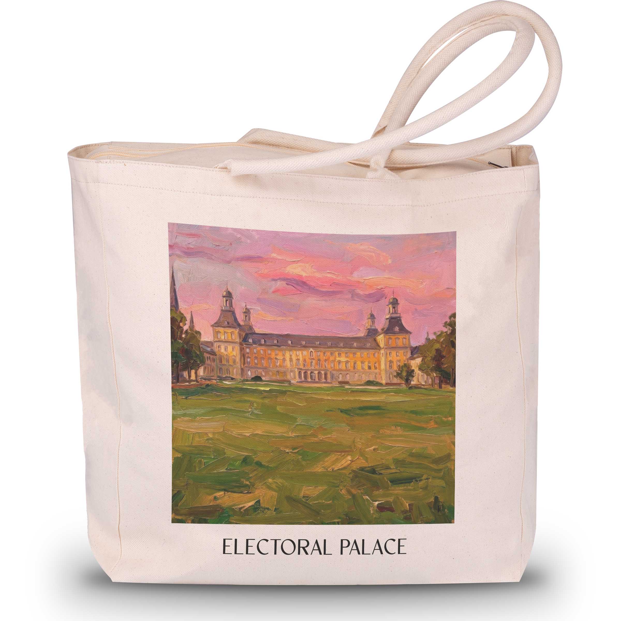 Kurfürstliches Schloss Shopping Tasche - Bonn - Deutschland Tote Bag - Einkaufstasche im Ölgemälde Stil
