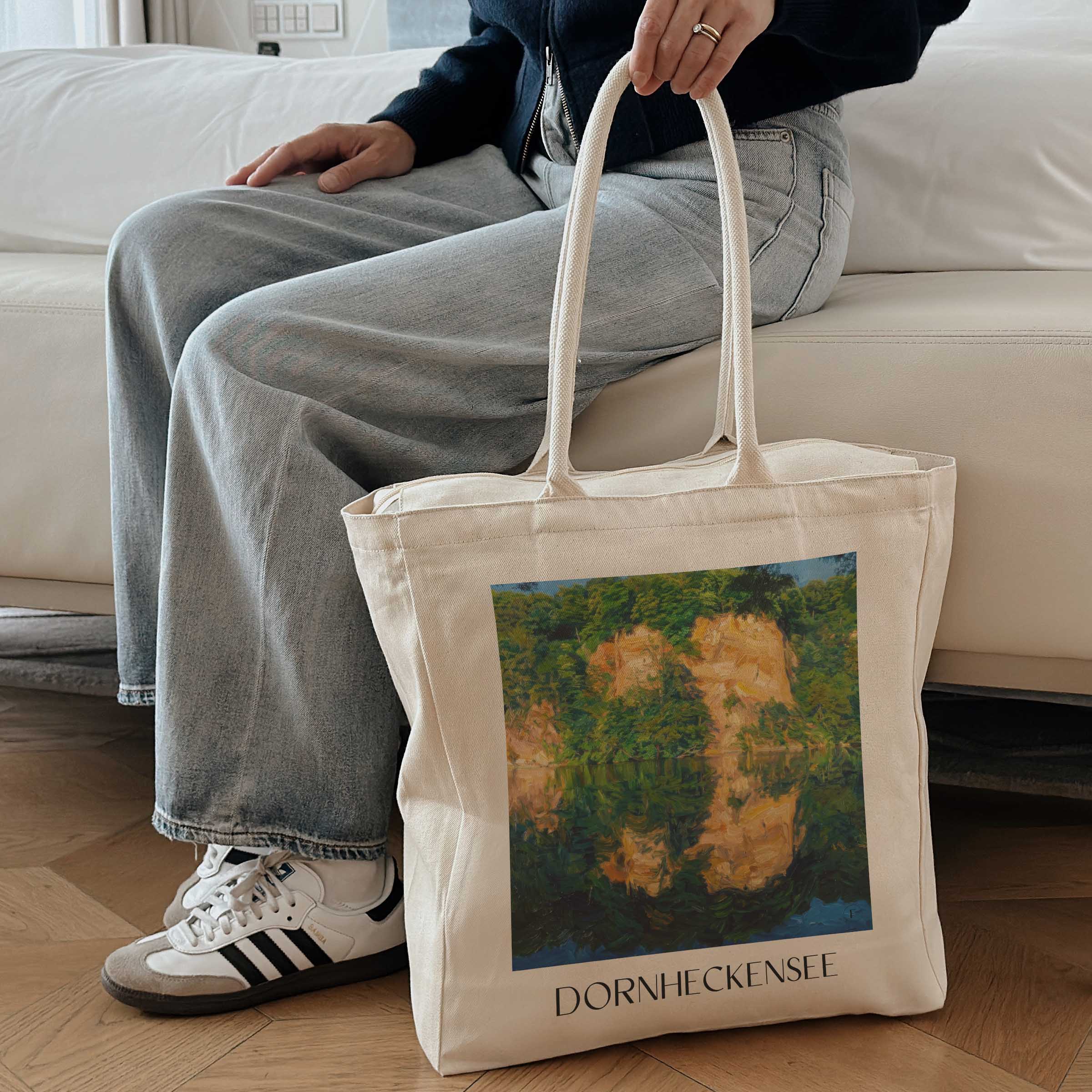 dornheckensee-bonn-deutschland-einkaufstasche-oil-painting-oelgemaelde