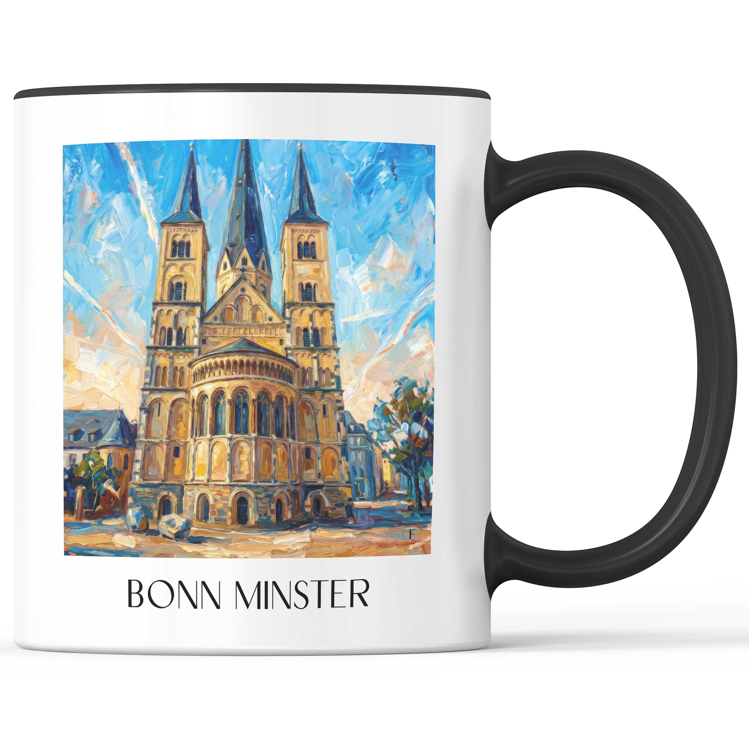 Bonner Münster Kaffeebecher - Bonn - Deutschland Becher - Kaffeetasse im Ölgemälde Stil