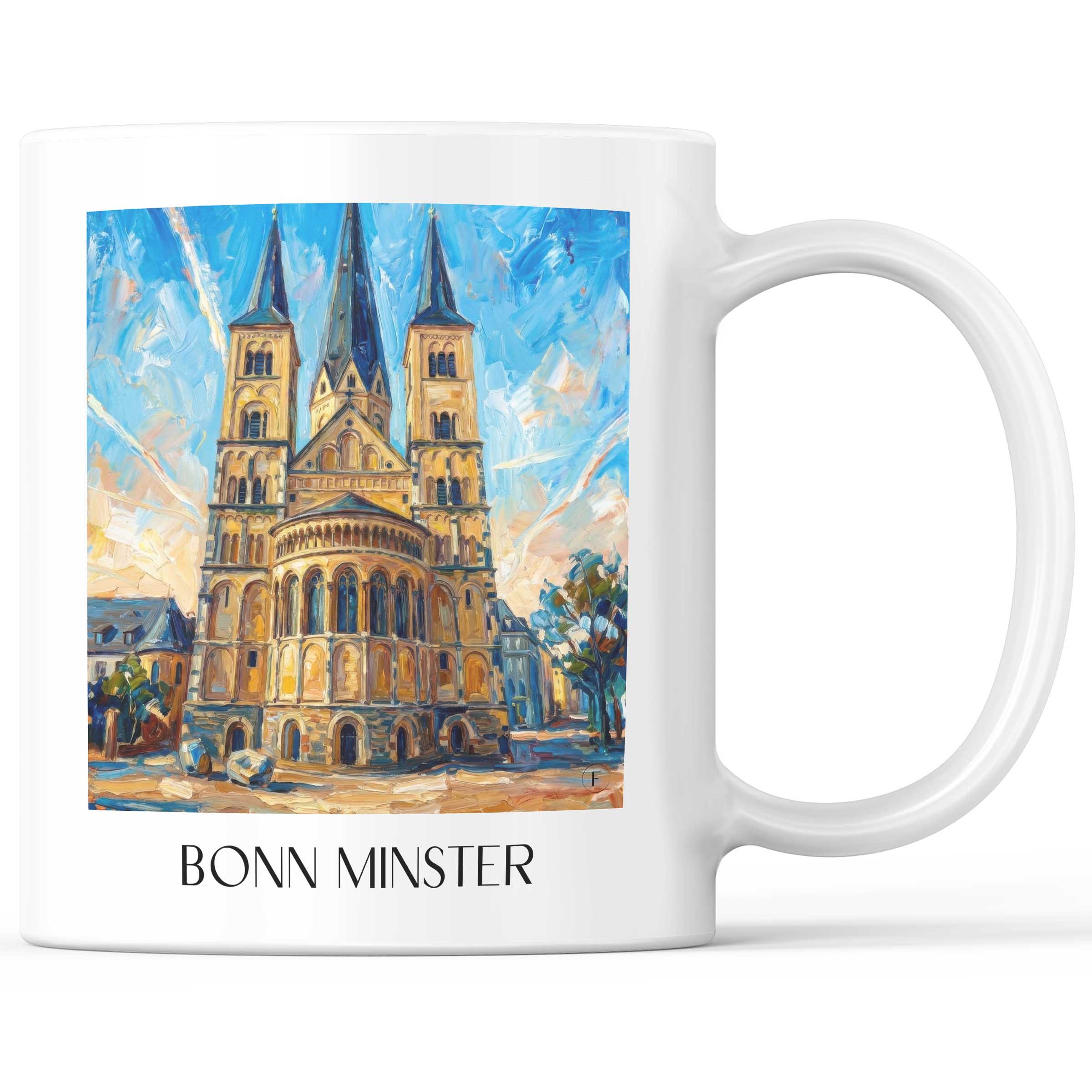 Bonner Münster Kaffeebecher - Bonn - Deutschland Becher - Kaffeetasse im Ölgemälde Stil