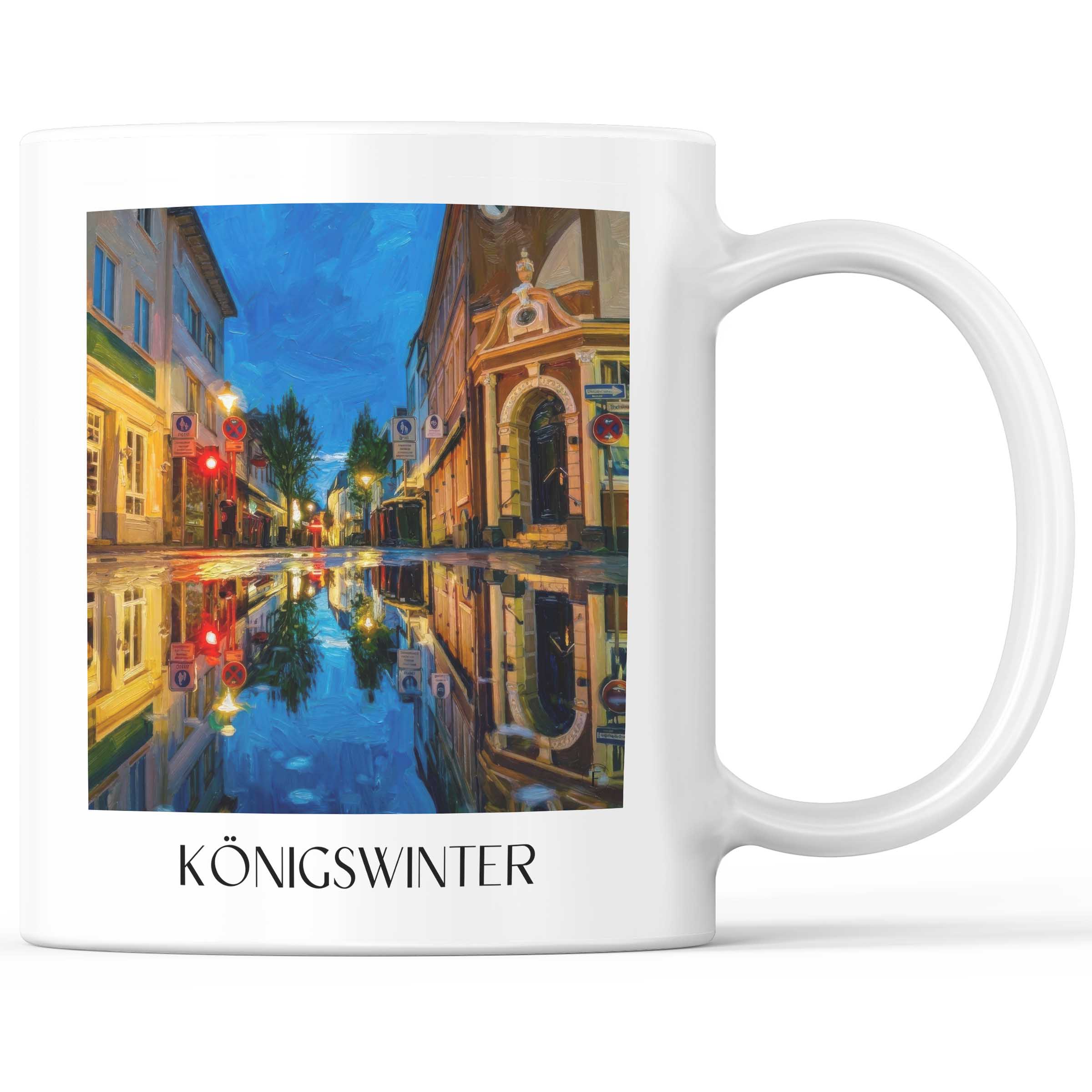 Königswinter Kaffeebecher - Rheinland - Deutschland Becher - Kaffeetasse im Ölgemälde Stil