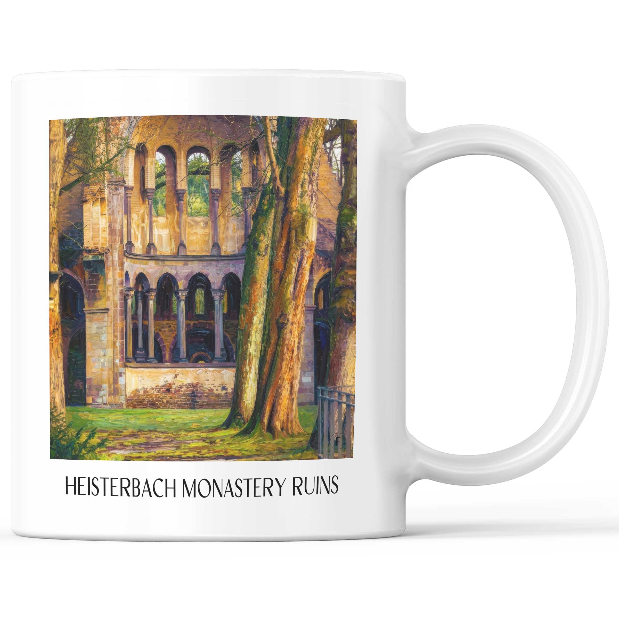 Klosterruine Heisterbach Kaffeebecher - Königswinter - Deutschland Becher - Kaffeetasse im Ölgemälde Stil