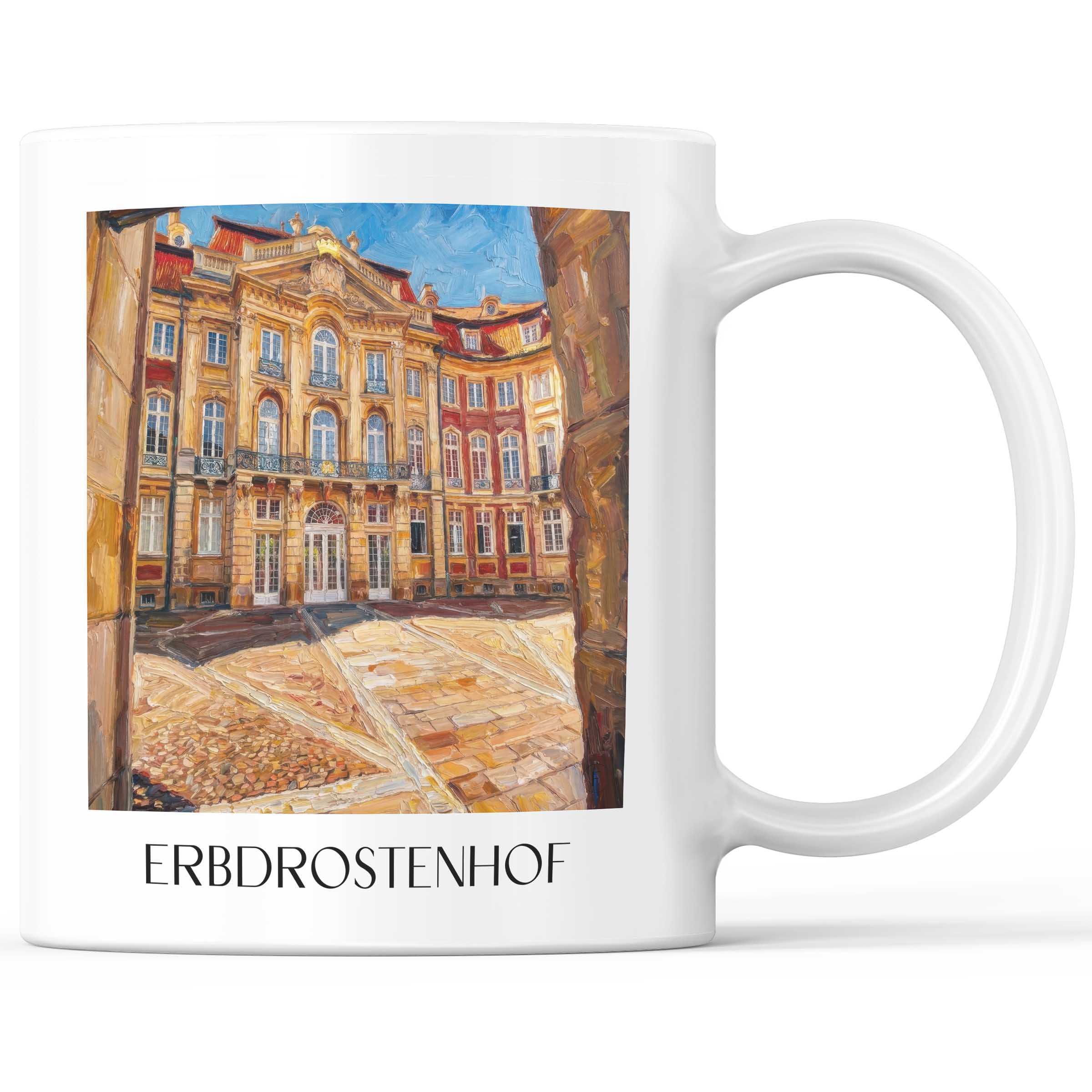 Erbdrostenhof Kaffeebecher - Münster - Deutschland Becher - Kaffeetasse im Ölgemälde Stil