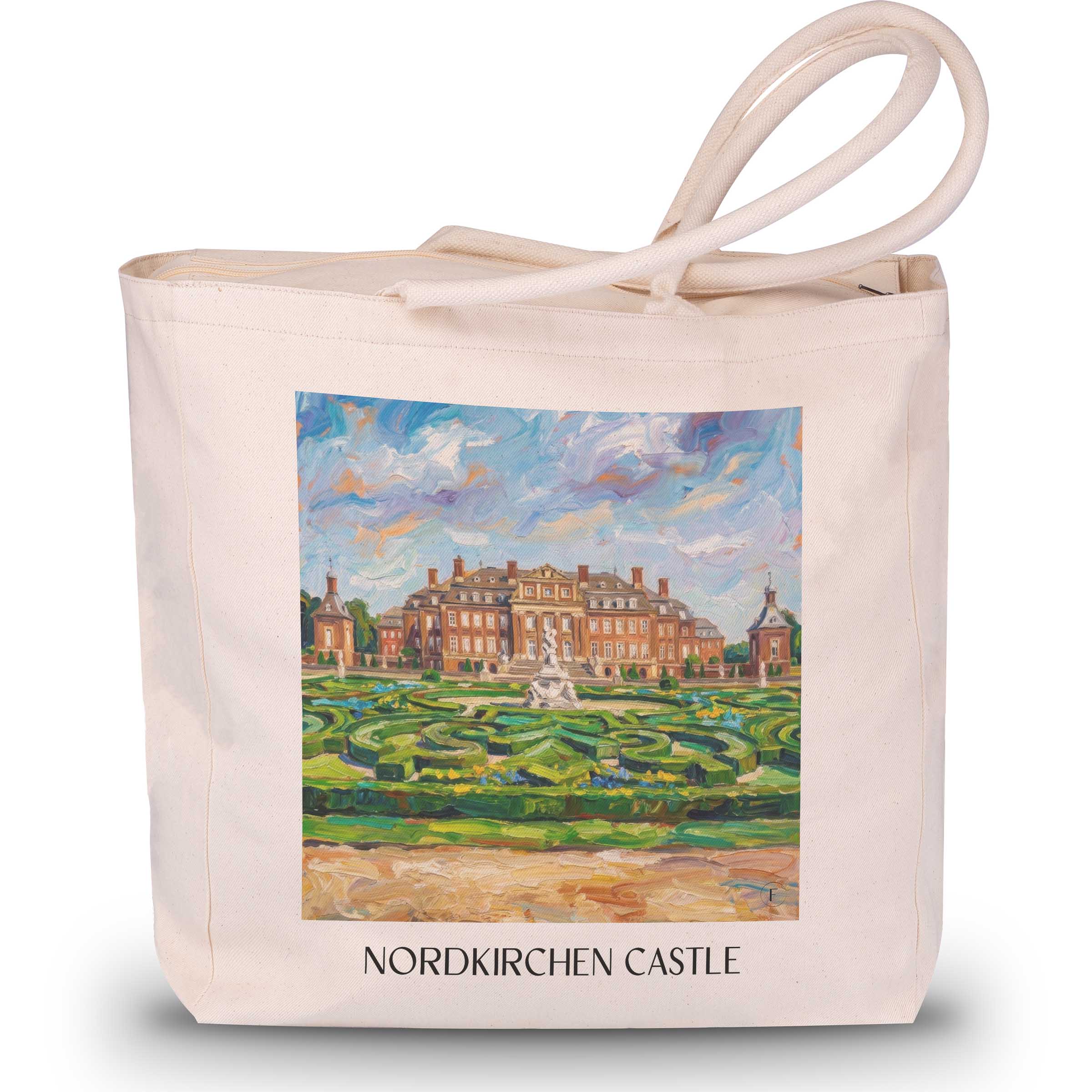 Schloss Nordkirchen Shopping Tasche - Münsterland - Deutschland Tote Bag - Einkaufstasche im Ölgemälde Stil