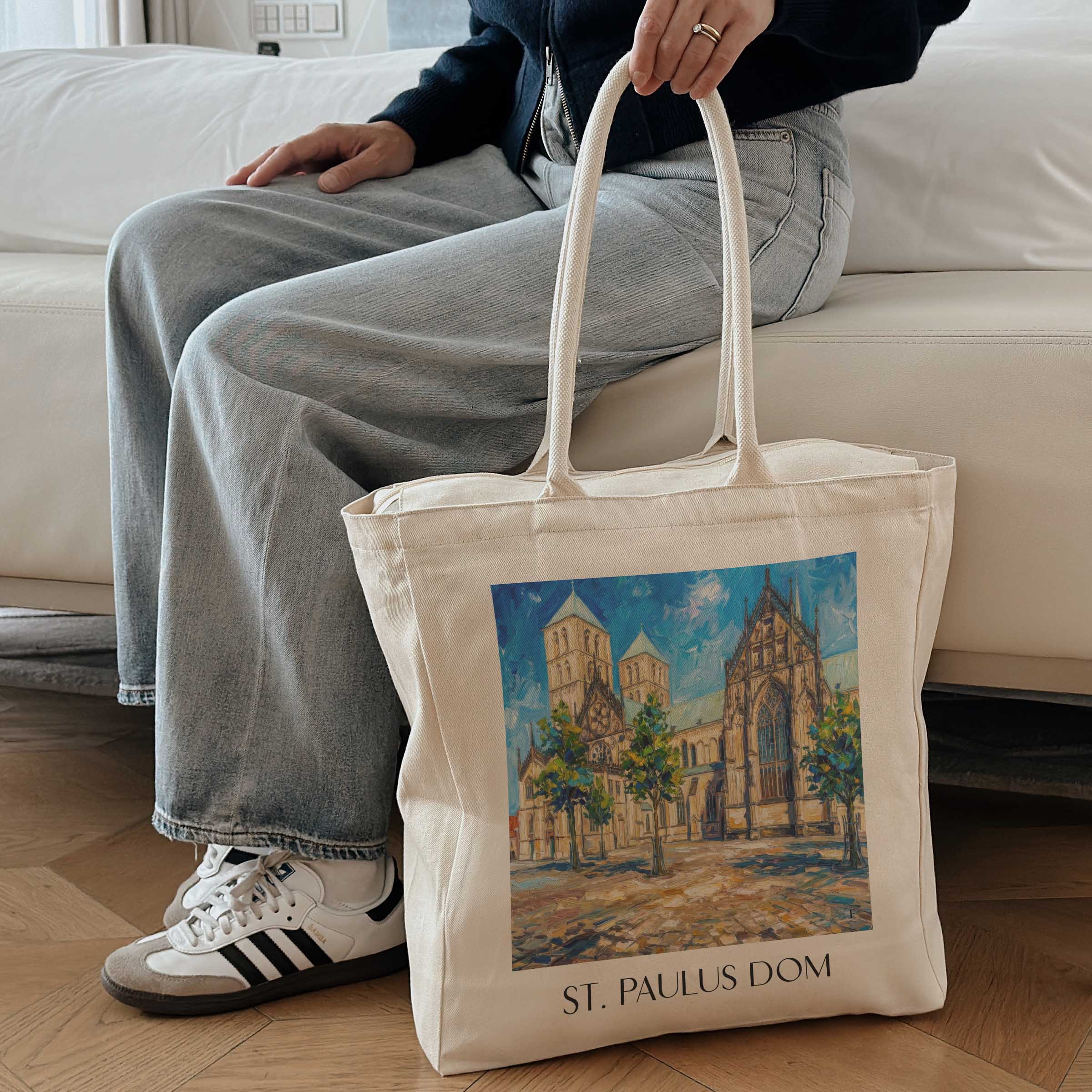 st.-paulus-dom-münster-deutschland-einkaufstasche-oil-painting-oelgemaelde